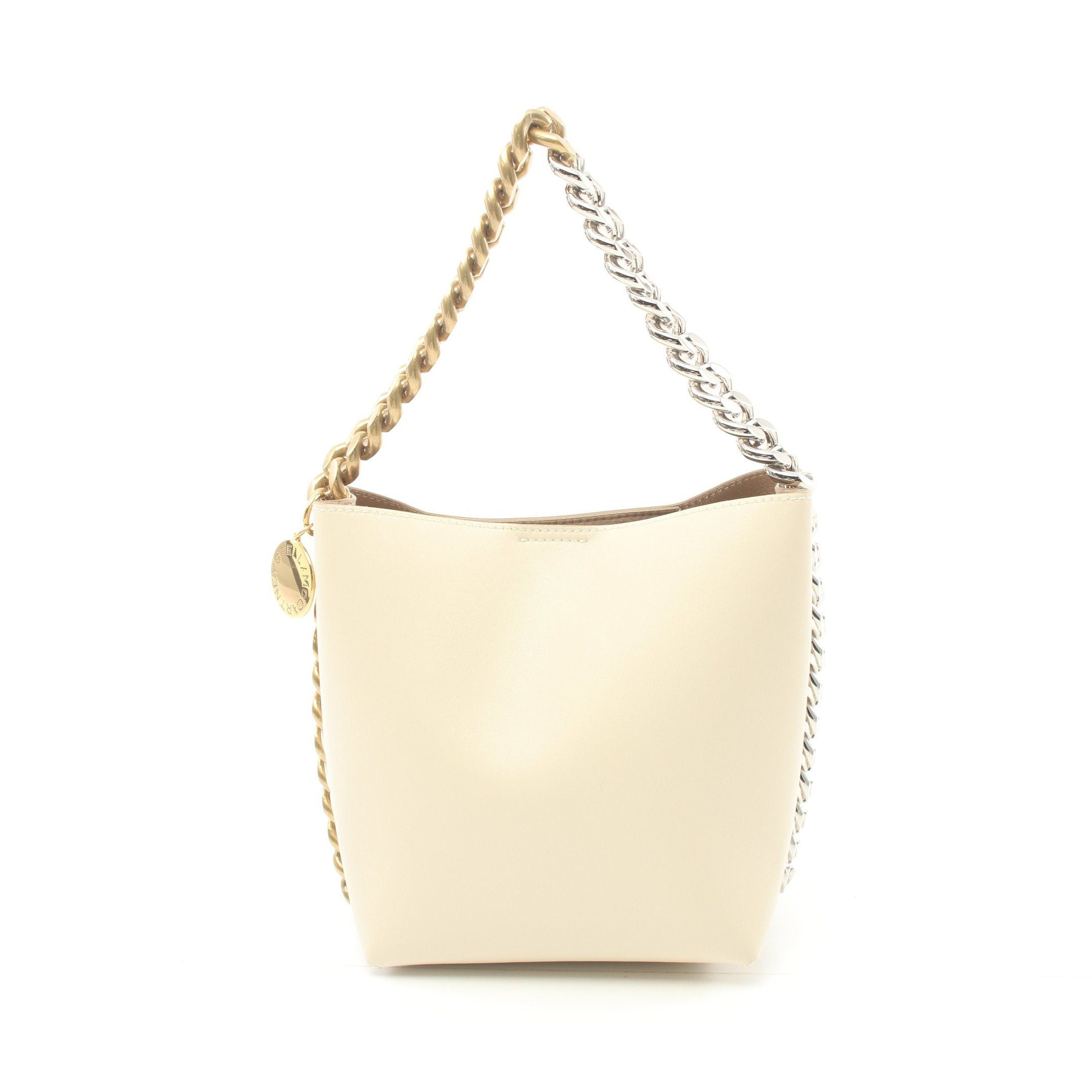 image of Stella Mccartney Frayme Flame Chain Handbag Fake Leather Light Beige, Women's