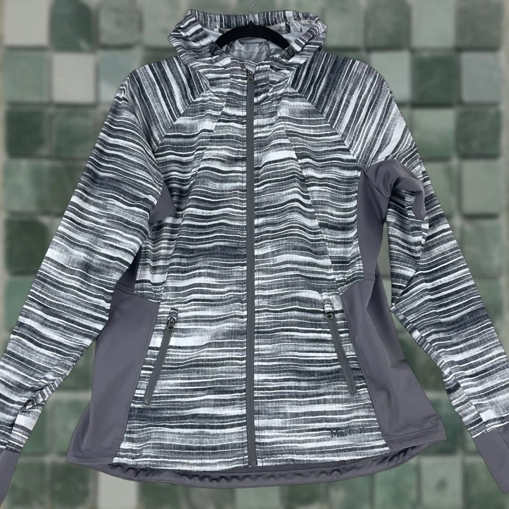 Marmot Marmot Muse Full Zip Hooded Jacket Womens Large Gray Weatherproof Outdoor Windbreaker All Seasons Pockets Hooded Lightweight Regular Fit Size L / US 10 / IT 46 - 1 Thumbnail