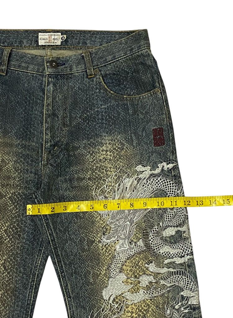 Karakuri Tamashii Karakuri Tamashi Dragon Embroidery Snake Skin Pattern Denim Size US 30 / EU 46 - 19 Thumbnail