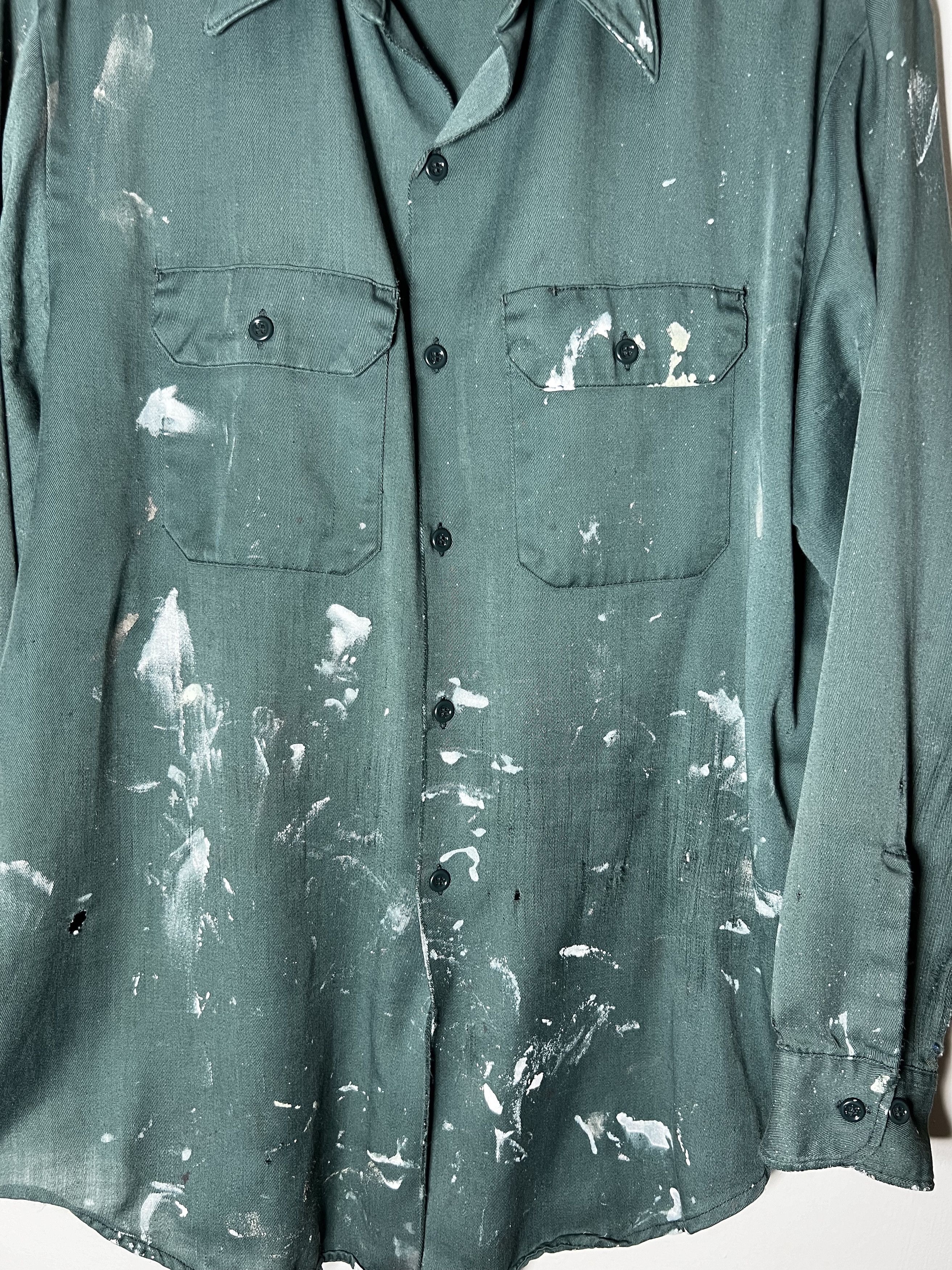 Other × Vintage Vintage Very Thin Painters Long Sleeve Button Up Shirt Size US L / EU 52-54 / 3 - 3 Thumbnail