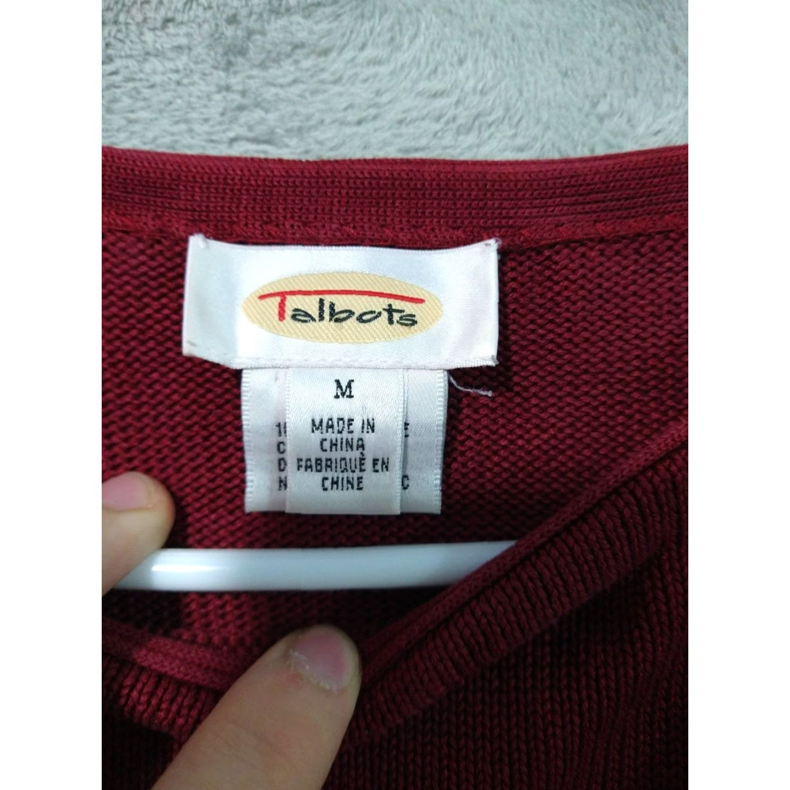 Talbots Talbots Sweater Womens Medium Red Floral Silk Pullover Round Neck Long Sleeve Classic Size M / US 6-8 / IT 42-44 - 5 Thumbnail