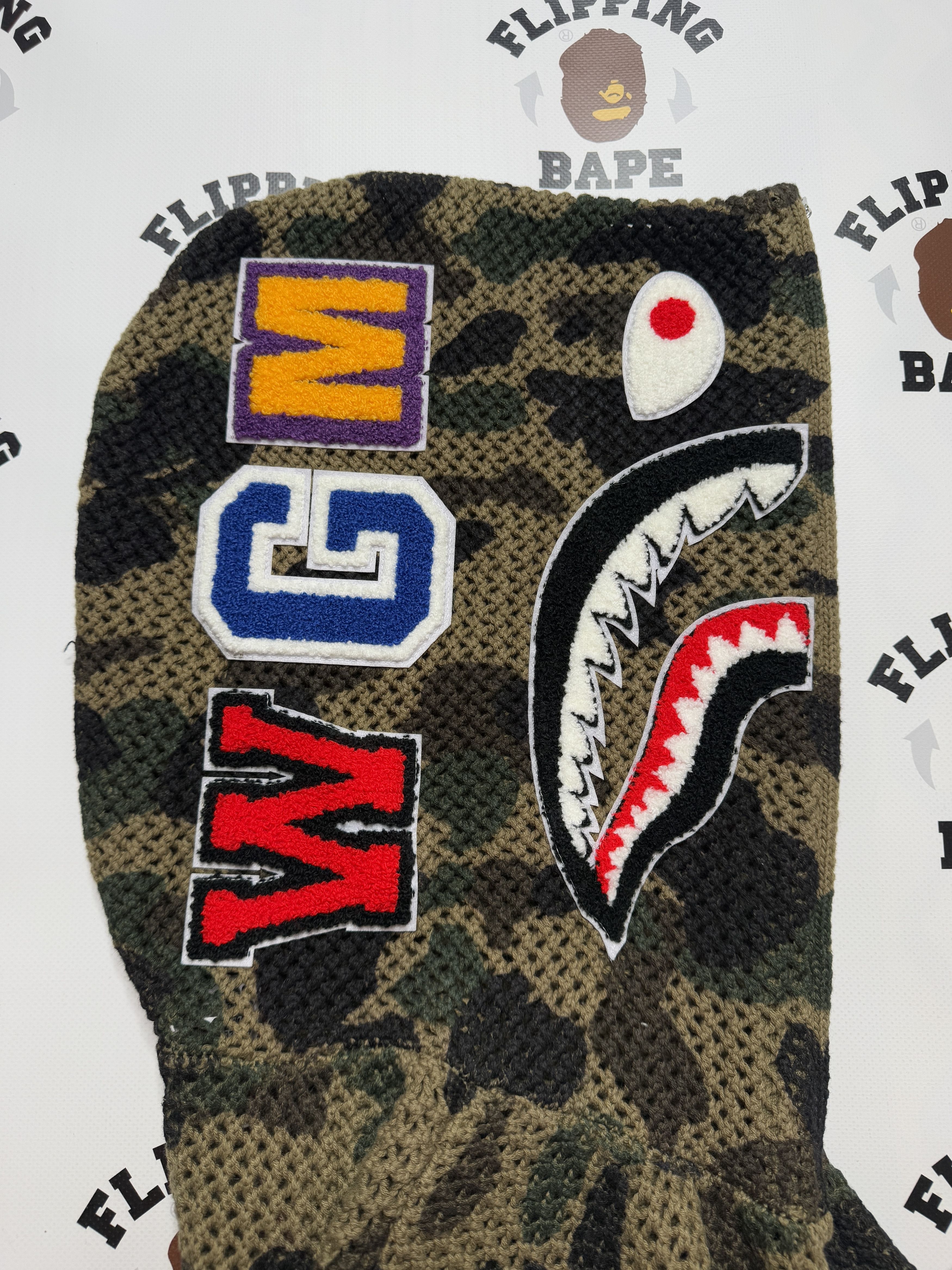 Bape 1ST CAMO CROCHET SHARK FULL ZIP HOODIE Size US L / EU 52-54 / 3 - 5 Thumbnail
