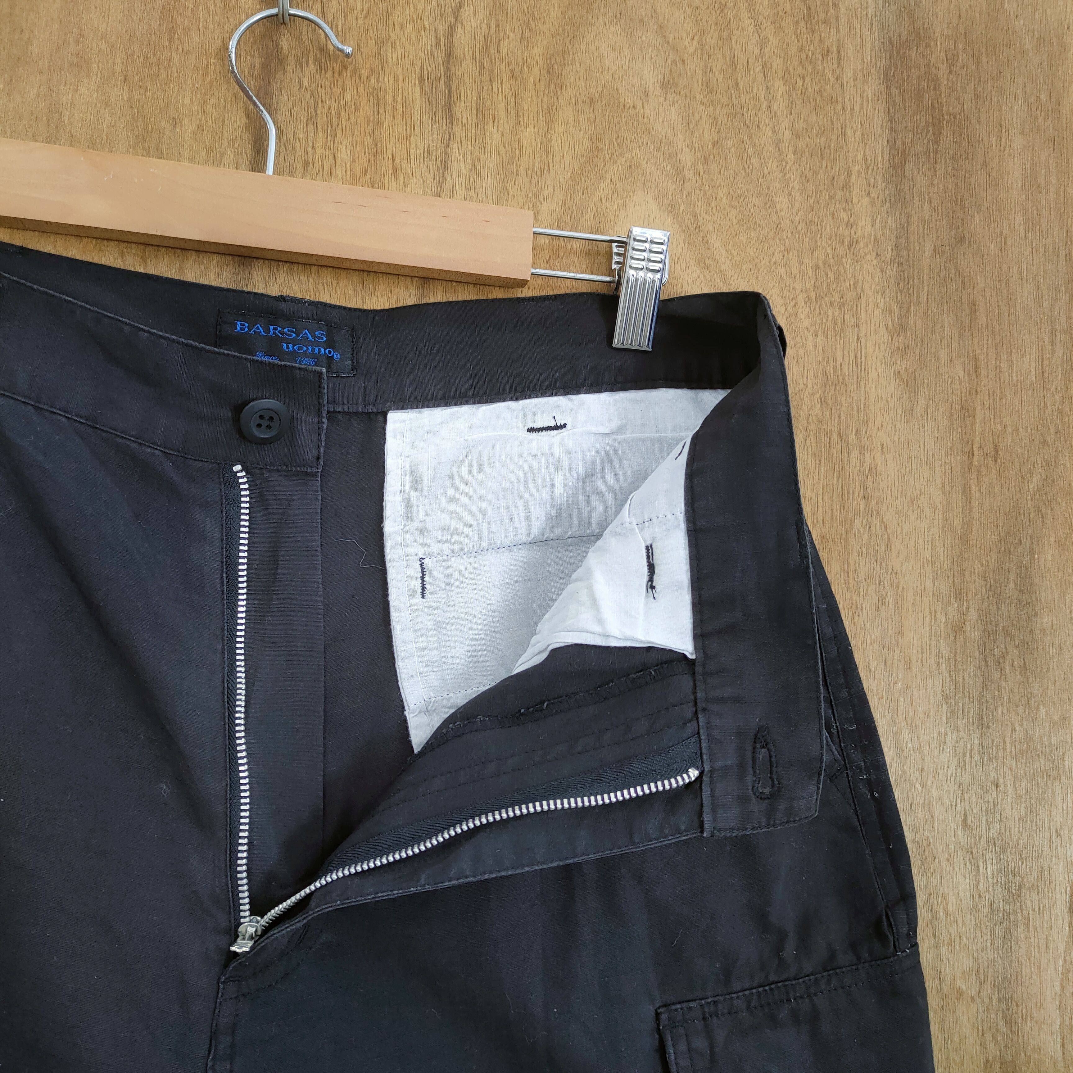 Japanese Brand BARSAS RIPTOP BLACK CARGO PANTS Size US 30 / EU 46 - 6 Thumbnail