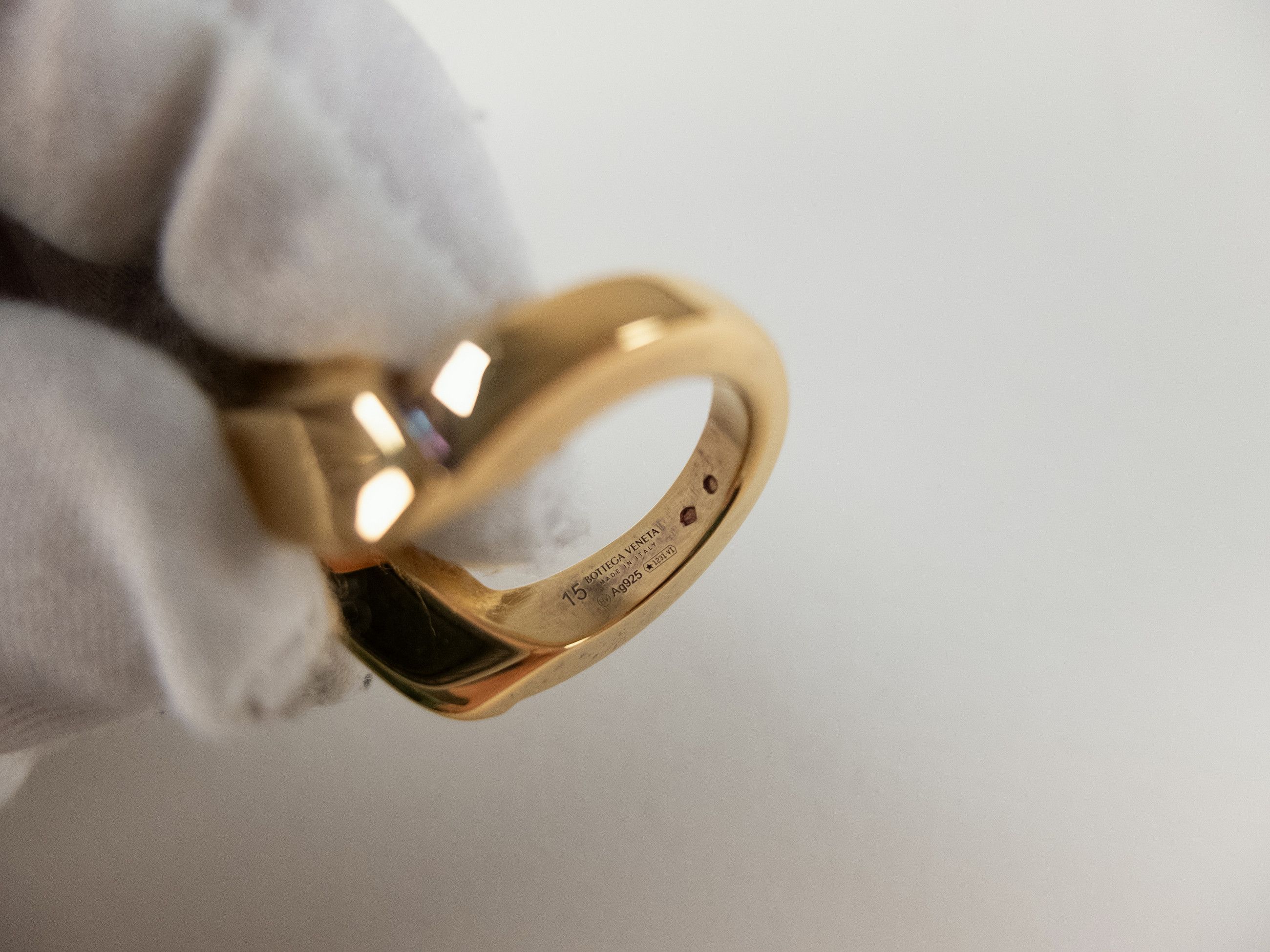 Bottega Veneta BOTTEGA VENETA gold plated silver triangle signet ring 7 15 Size ONE SIZE - 7 Thumbnail
