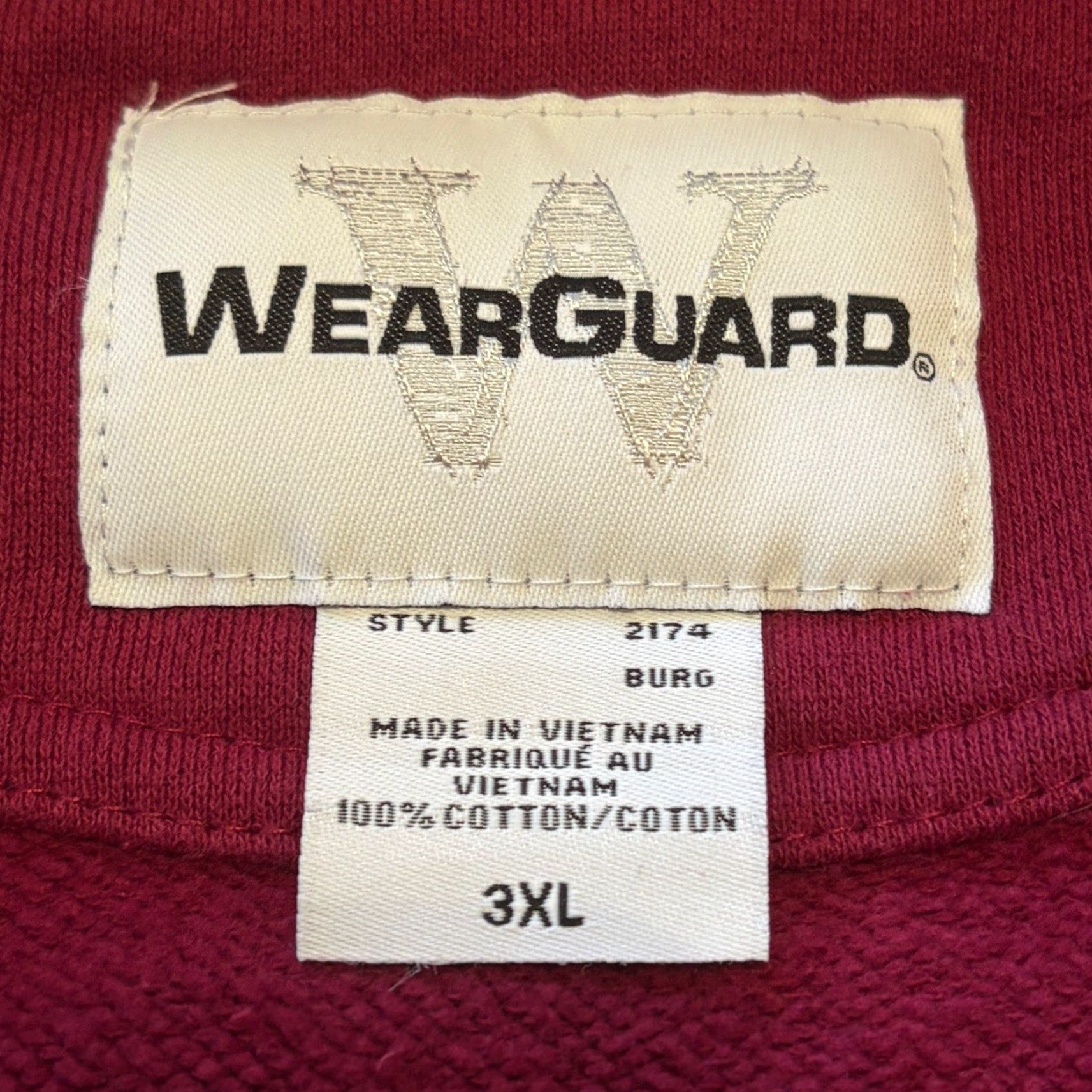 Vintage WearGuard Hoodie Shirt 3XL Unisex Adults Heavyweight Hooded Pullover Burgandy Red 1/4 Zip Zipper Cotton Winter Fall Sports Men Women Size US XXL / EU 58 / 5 - 3 Thumbnail