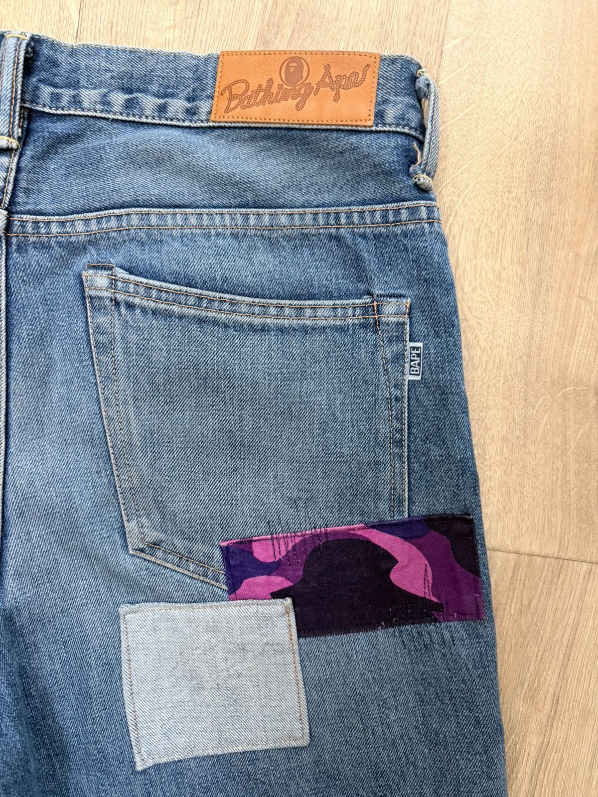 Bape 1999 TYPE-02 PATCHWORK DAMAGED DENIM PANTS Size US 30 / EU 46 - 3 Thumbnail