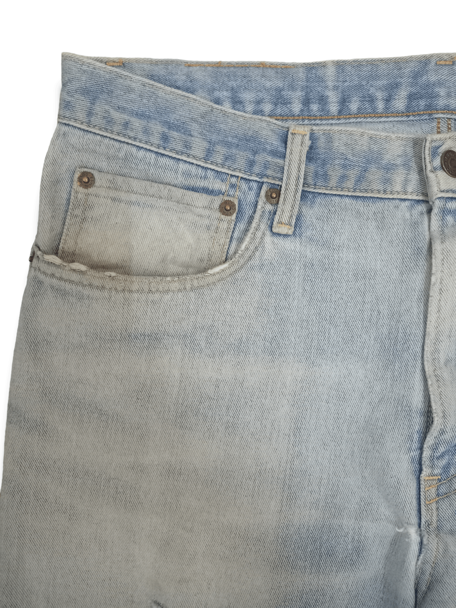 Edwin × Japanese Brand Vintage Japanese Edwin Blue Wash Distressed Loose Jeans Size US 35 - 4 Thumbnail