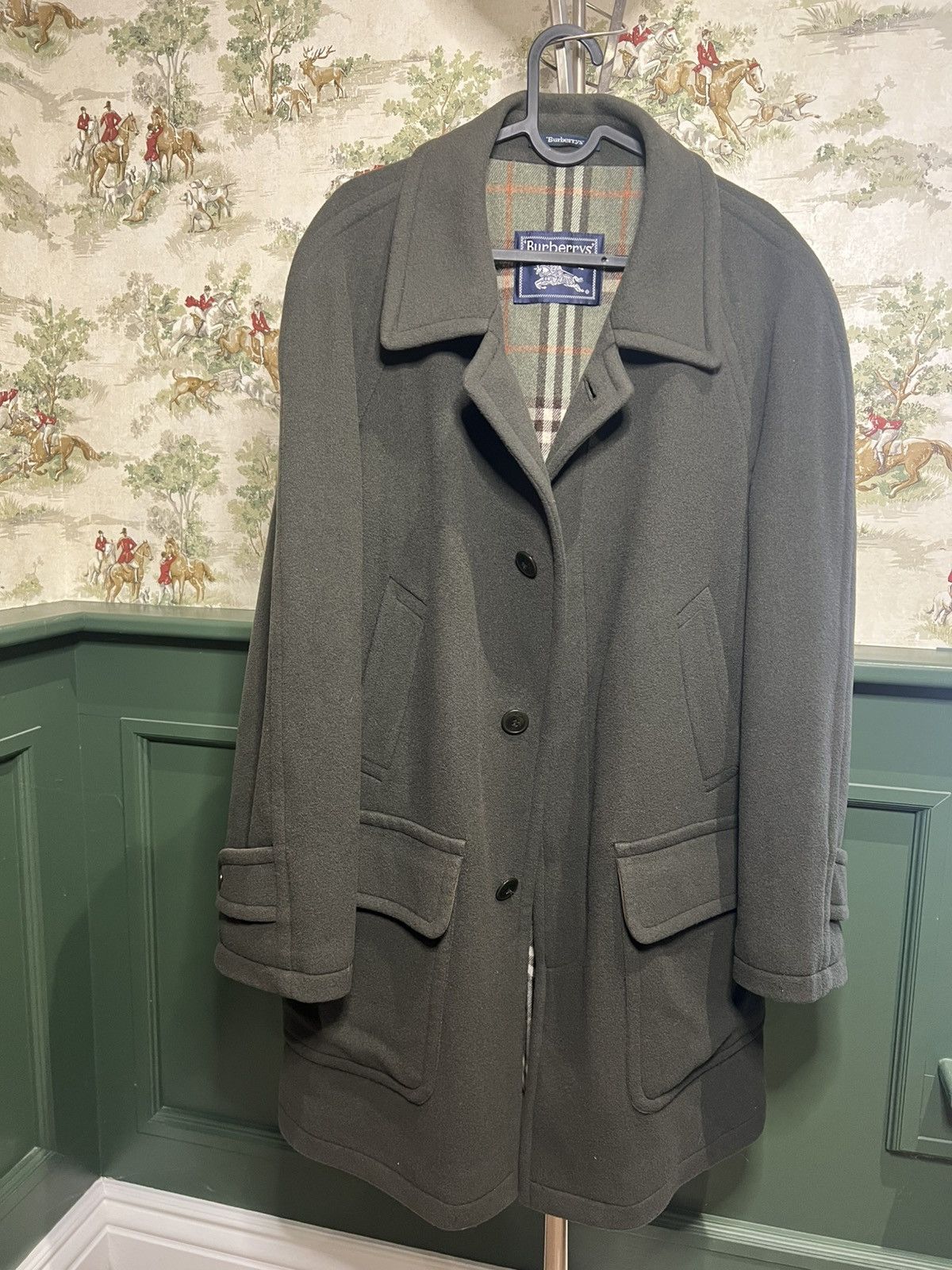 Burberry Vintage Burberrys' Wool Car Coat - Size L (Pre-2000s) Size US L / EU 52-54 / 3 - 1 Thumbnail