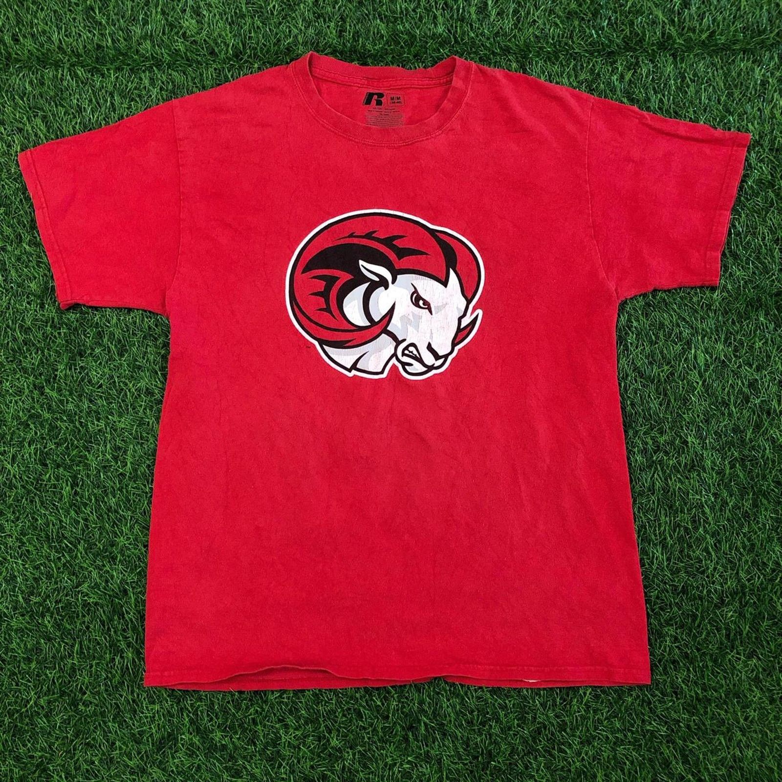 Russell Athletic Mens Red Ram Graphic Tee Size US M / EU 48-50 / 2 - 1 Thumbnail