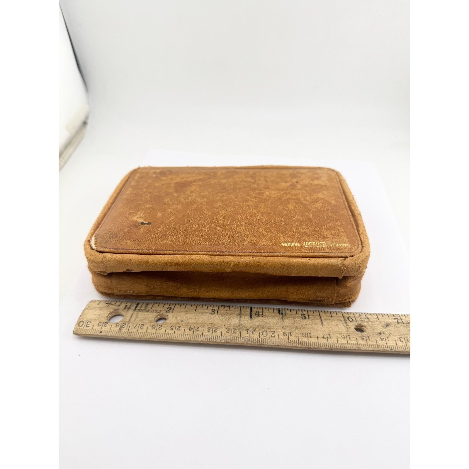 Vintage Vintage Genuine Weaver Leather Jewelry Box Light Brown Tan G Size ONE SIZE - 5 Thumbnail