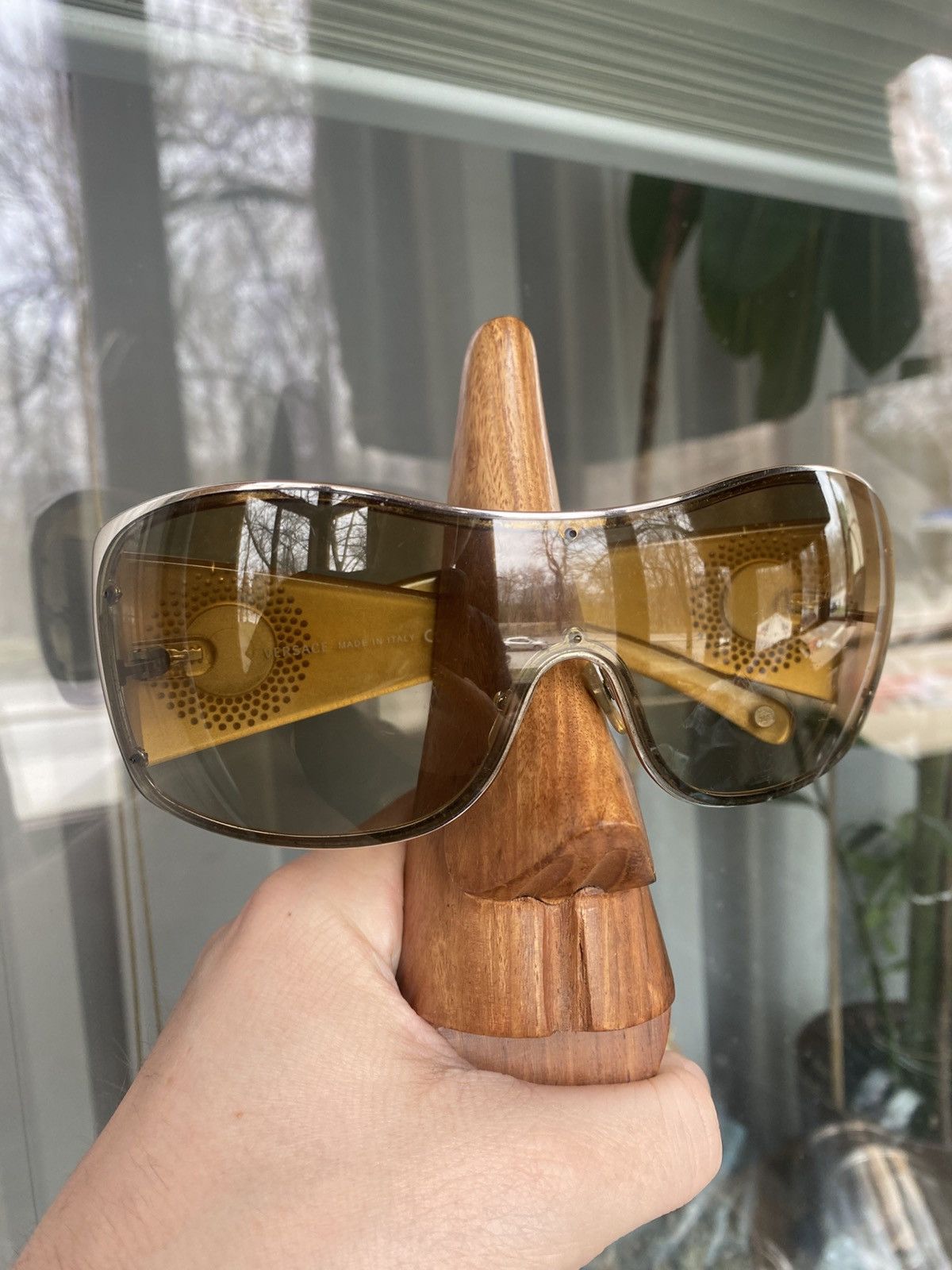 Versace × Vintage Versace luxury Mask wmns sunglasses Size ONE SIZE - 5 Thumbnail