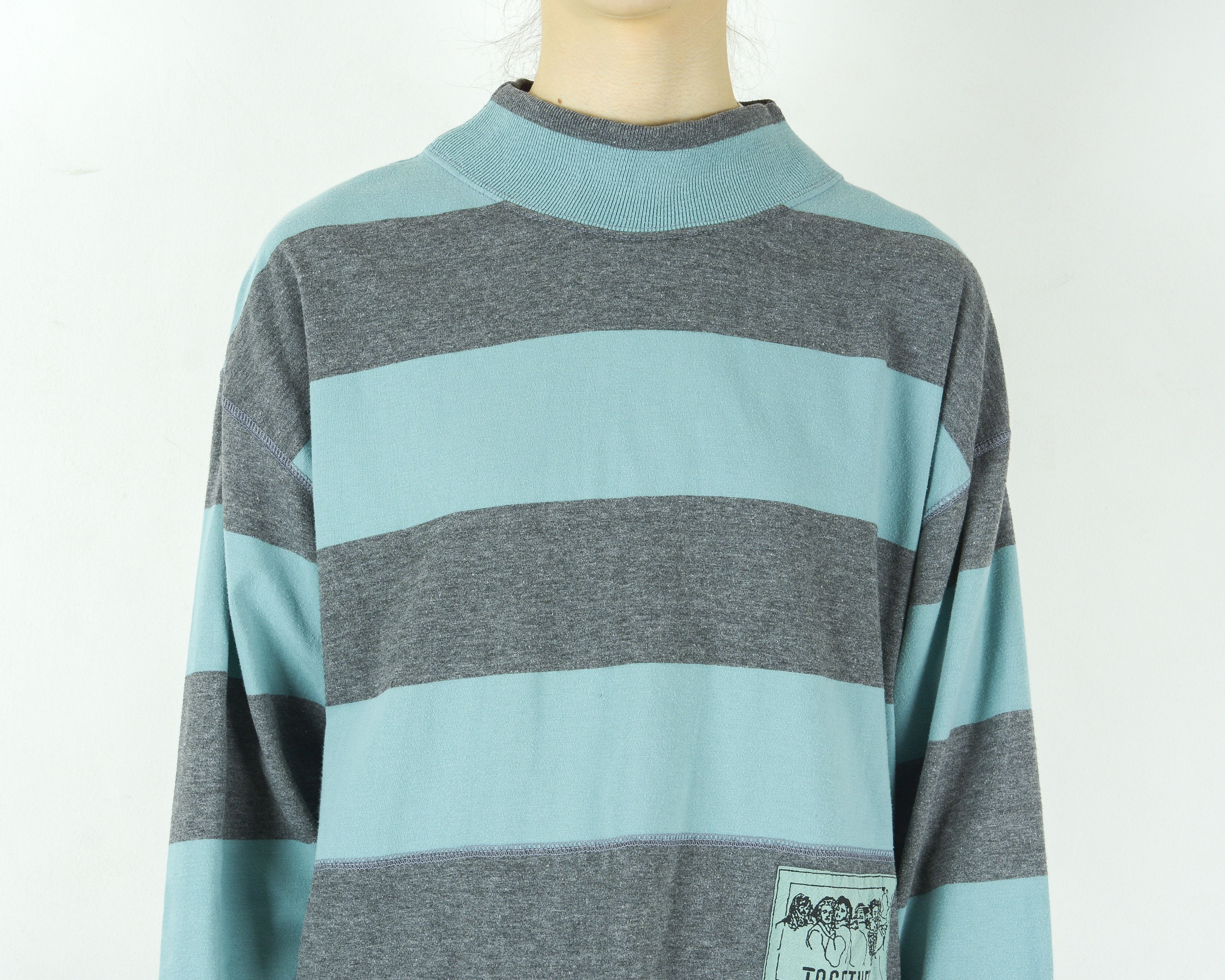 By Together × Vintage TOGETHER Turtle Neck Pullover Long Sleeve T-Shirt Striped Size S / US 4 / IT 40 - 4 Thumbnail