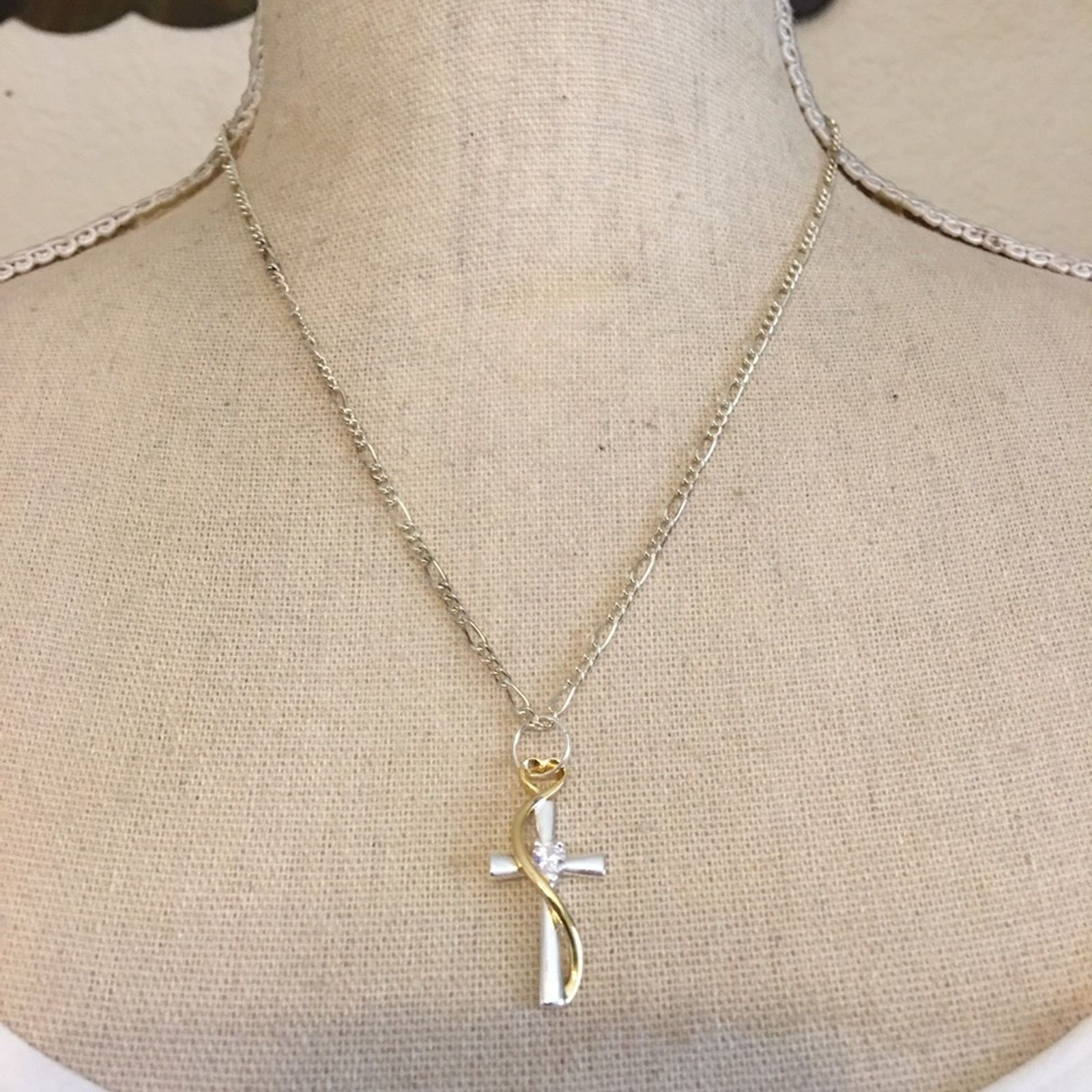 Jewelry LA Gem Faith Hope Love cross pendant on chain Size ONE SIZE - 1 Thumbnail