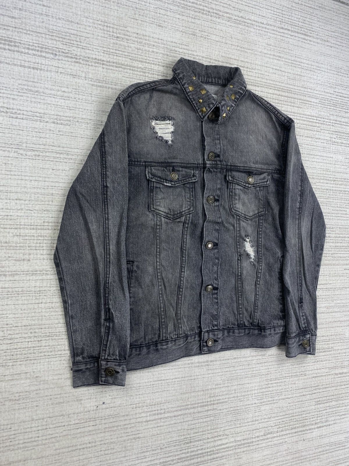 If Six Was Nine × Vintage Vintage Clef De Sol Distressed Style Denim Trucker Jacket Size US S / EU 44-46 / 1 - 3 Thumbnail