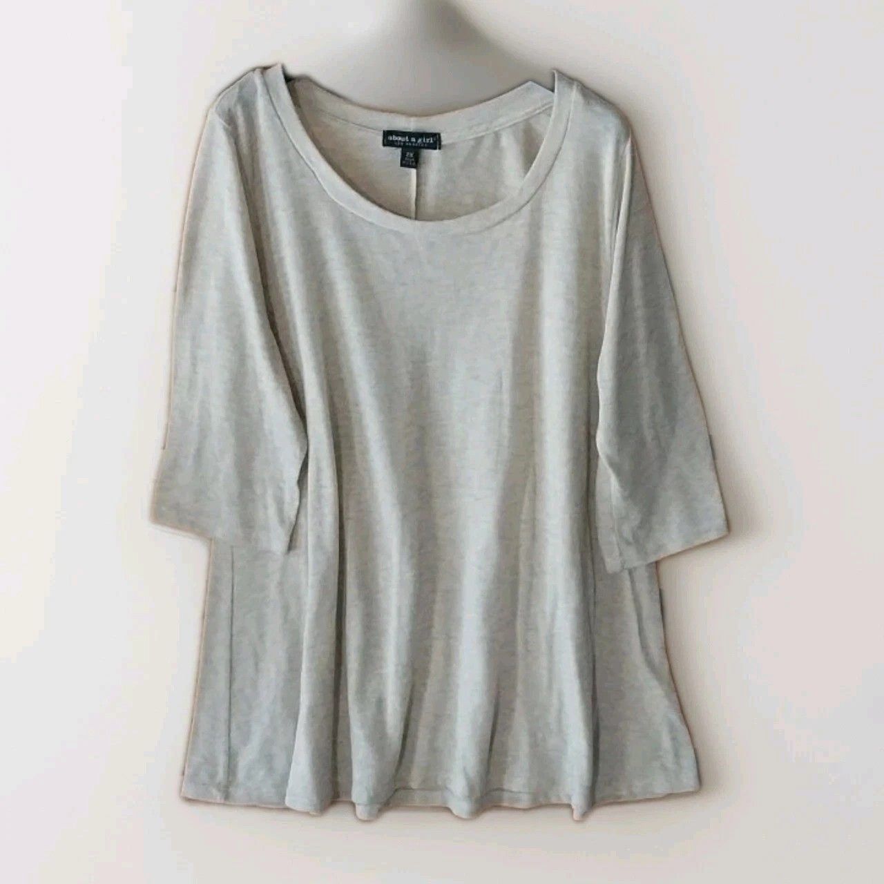 Other About A Girl Plus Women 2X Marled Cream Tunic Top 3/4 sleeve Size XXL / US 16-18 / IT 52-54 - 1 Thumbnail