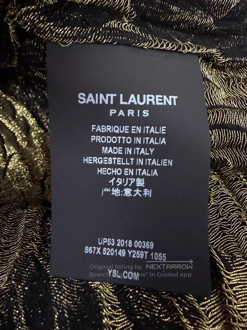 Saint Laurent Paris Saint Laurent Paris Size 39 Black and Gold Rose Metallic T Size US M / EU 48-50 / 2 - 5 Thumbnail
