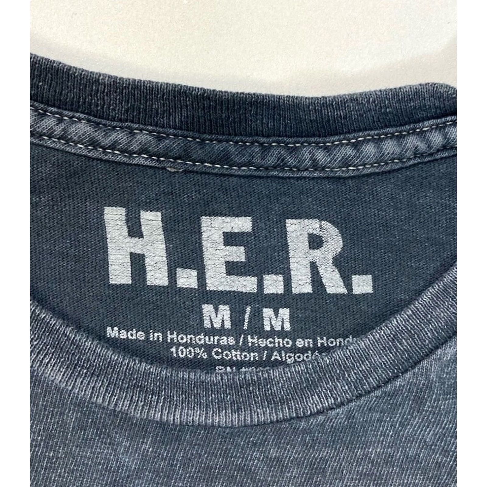 Vintage VINTAGE H.E.R Graphic T-shirt Men Medium Black Acid Wash Short Sleeve Music Size US M / EU 48-50 / 2 - 5 Thumbnail