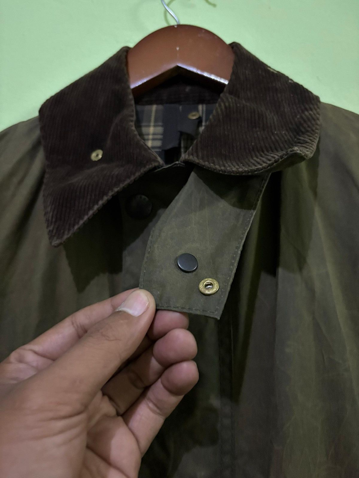 Barbour VTG 90's Barbour Border Cotton Waxed Jacket Hunting Jacket Size US L / EU 52-54 / 3 - 12 Thumbnail