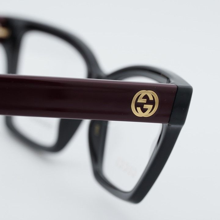 Gucci Gucci GG1715O 011 Eyeglasses Black/Red 55mm Cat Eye Frame Size ONE SIZE - 7 Thumbnail