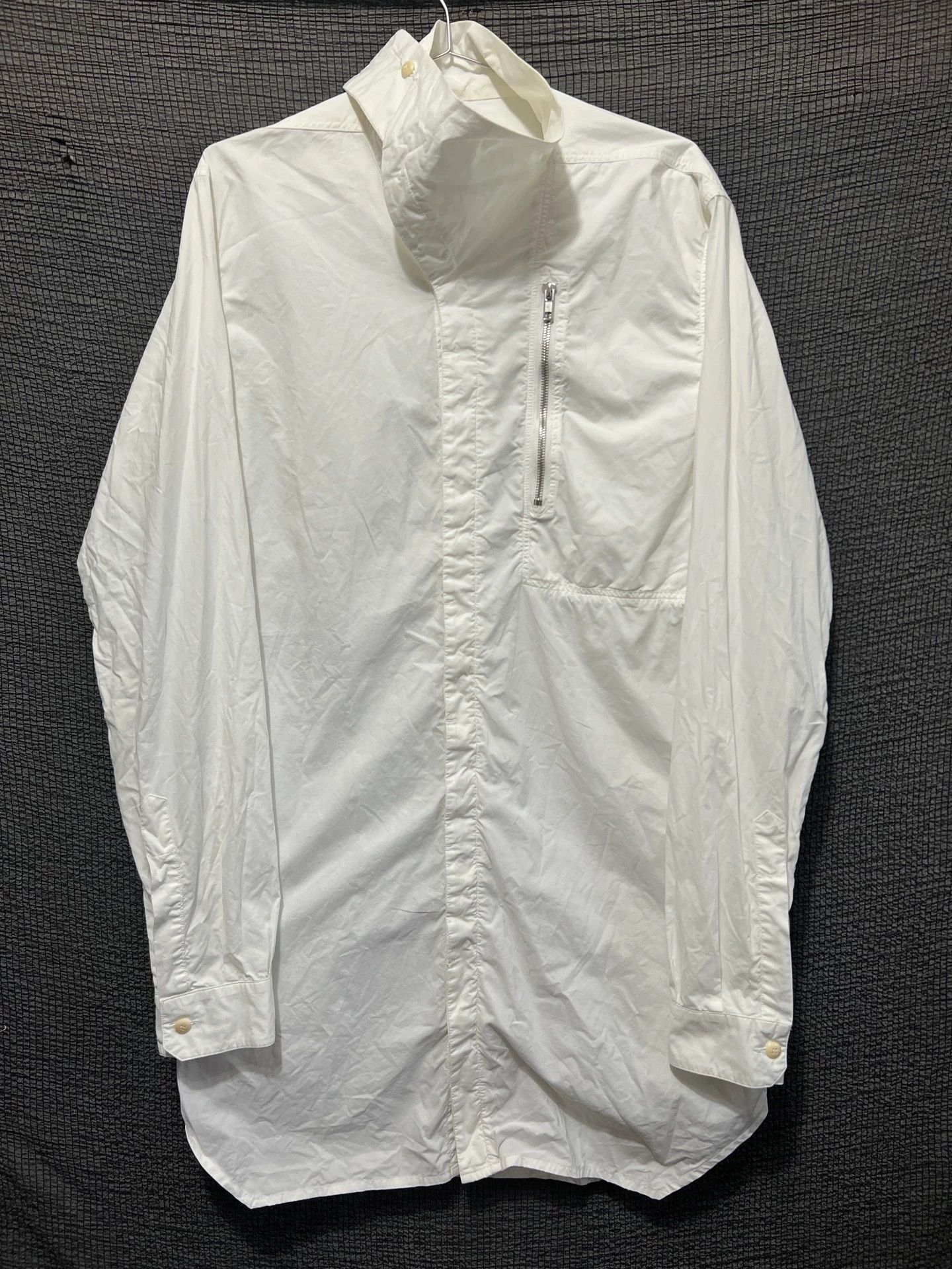 Rick Owens Rick Owens F/W14 Moody Asymmetric Collar Tank Shirt - Rare Size US L / EU 52-54 / 3 - 1 Thumbnail