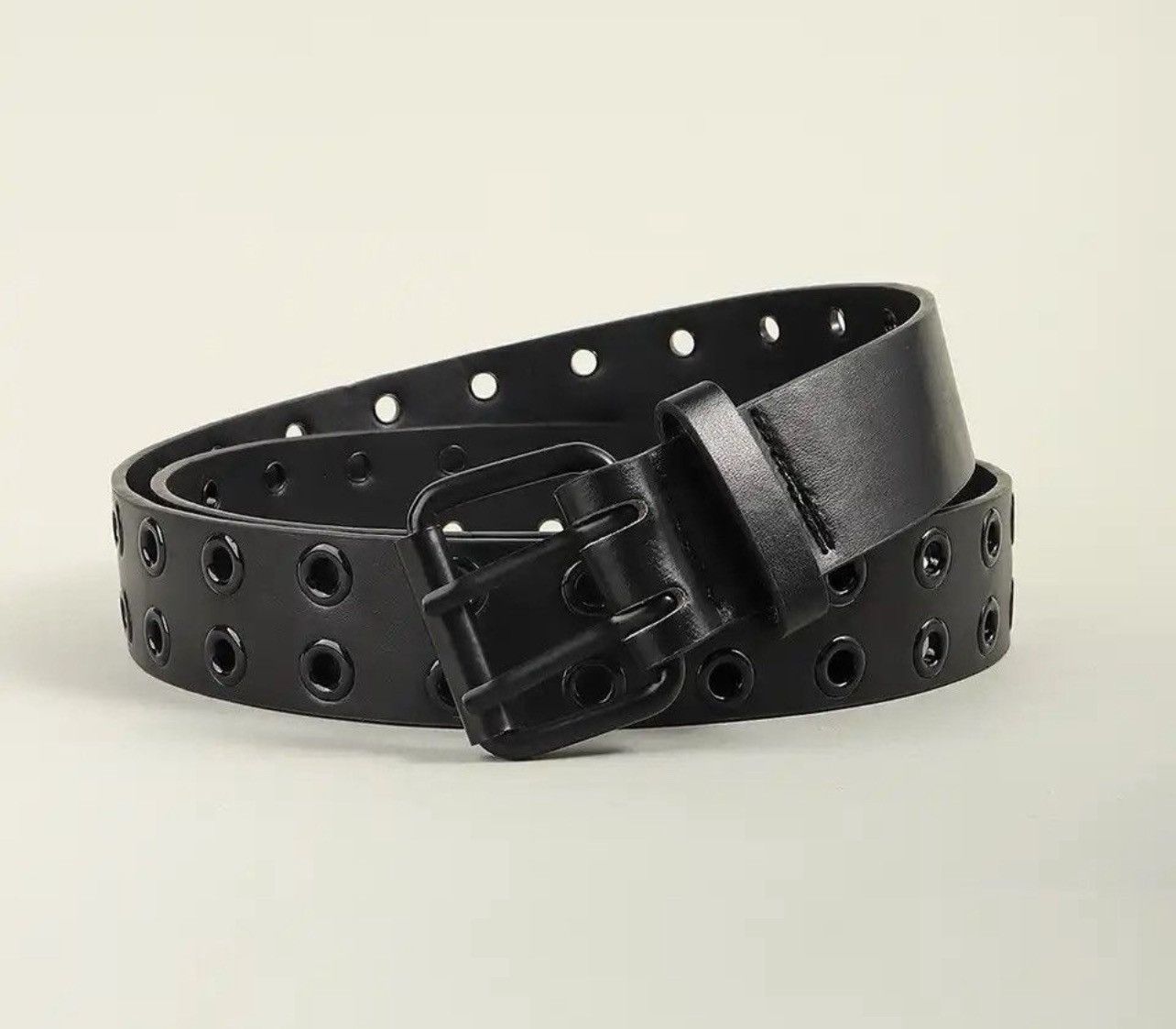 Vintage black Belts Women PU Leather Western Y2K Girls Belt Size ONE SIZE - 2 Thumbnail