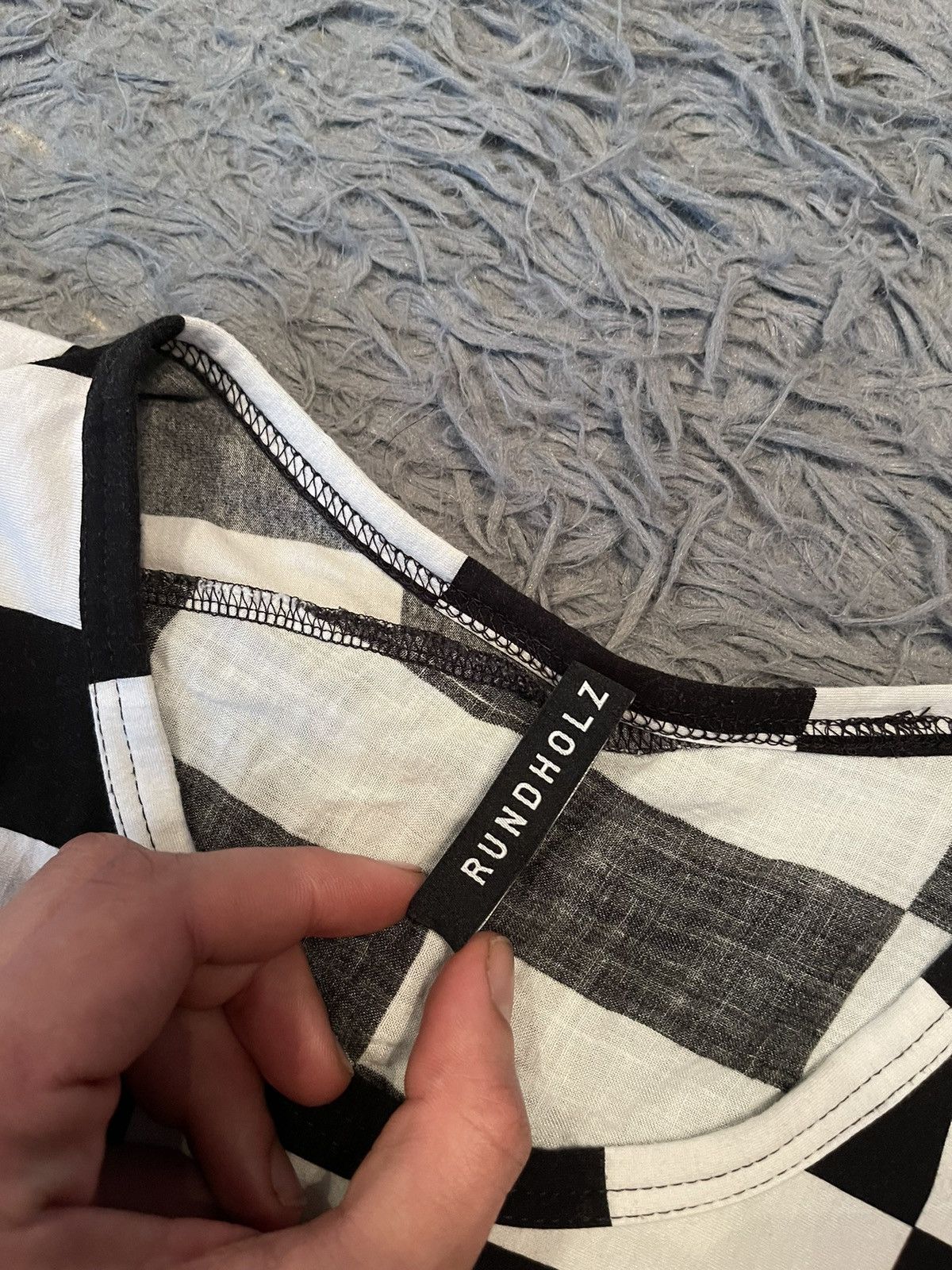 Rundholz avant garde checkered tank top