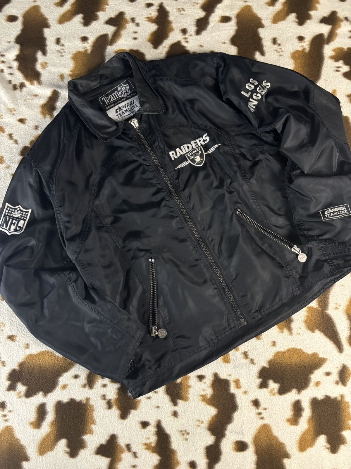 Vintage Bomber jacket NFL los Angeles Raiders Logo Campri