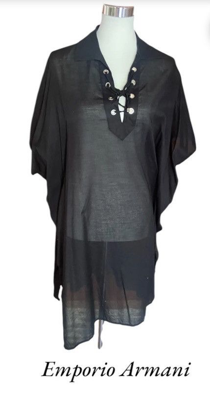 Armani Black Transparent armani túnic Size ONE SIZE - 1 Thumbnail