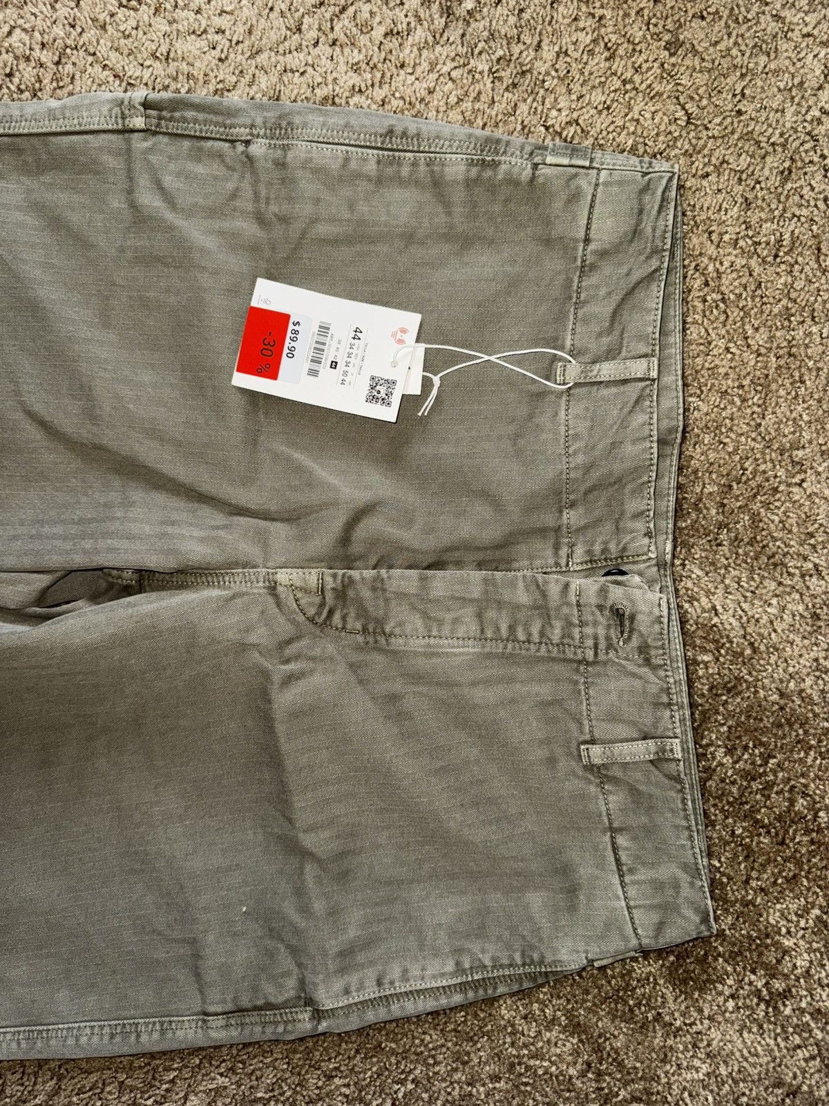 Zara Zara Khaki Green Washed Carpenter Pants Size US 34 / EU 50 - 3 Thumbnail