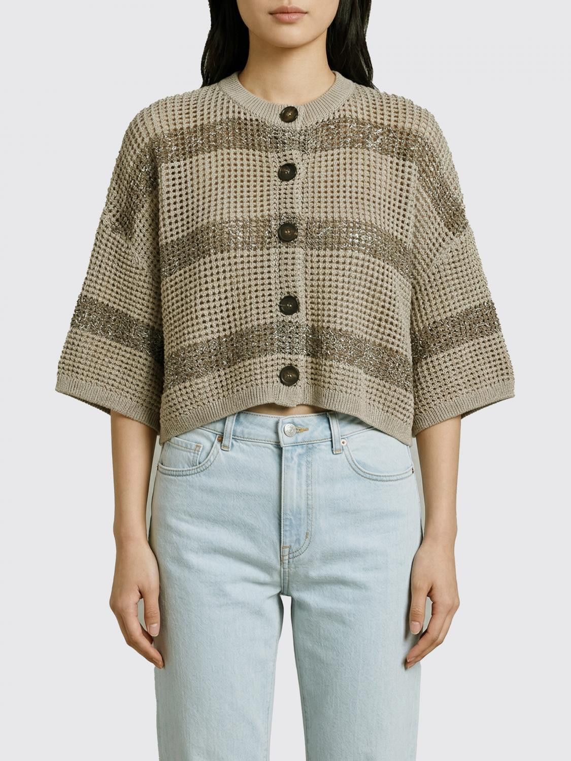 Brunello Cucinelli Brunello Cucinelli Sweater Woman Beige Size S / US 4 / IT 40 - 1 Thumbnail