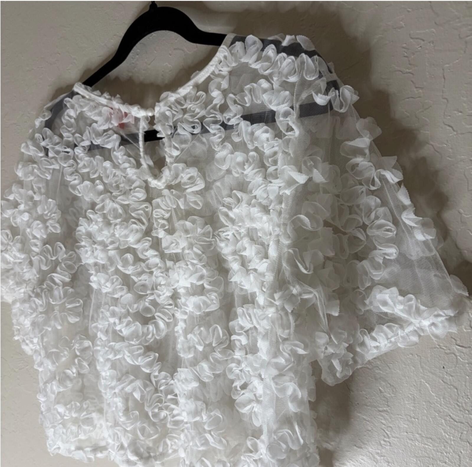 Other (Mele E Pere) Elegant Sheer Ruffled Blouse Size M / US 6-8 / IT 42-44 - 6 Thumbnail