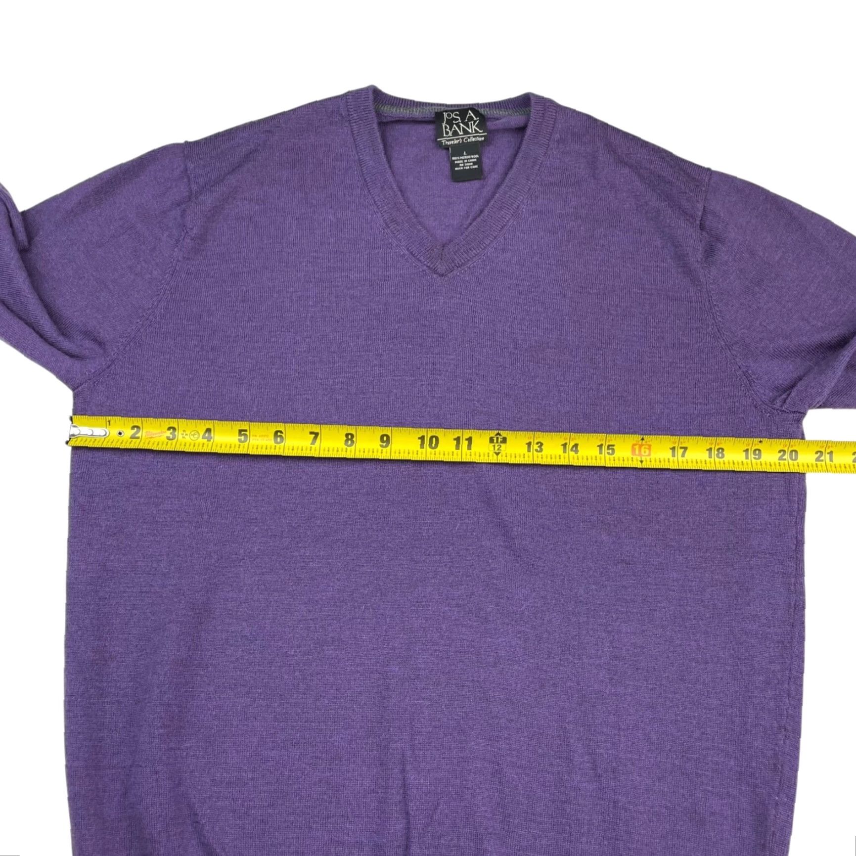 Jos. A. Bank Jos. A. Bank Men’s Pullover Sweater L 100% Merino Wool Purple Long Sleeve V-Neck Solid Size US L / EU 52-54 / 3 - 6 Thumbnail