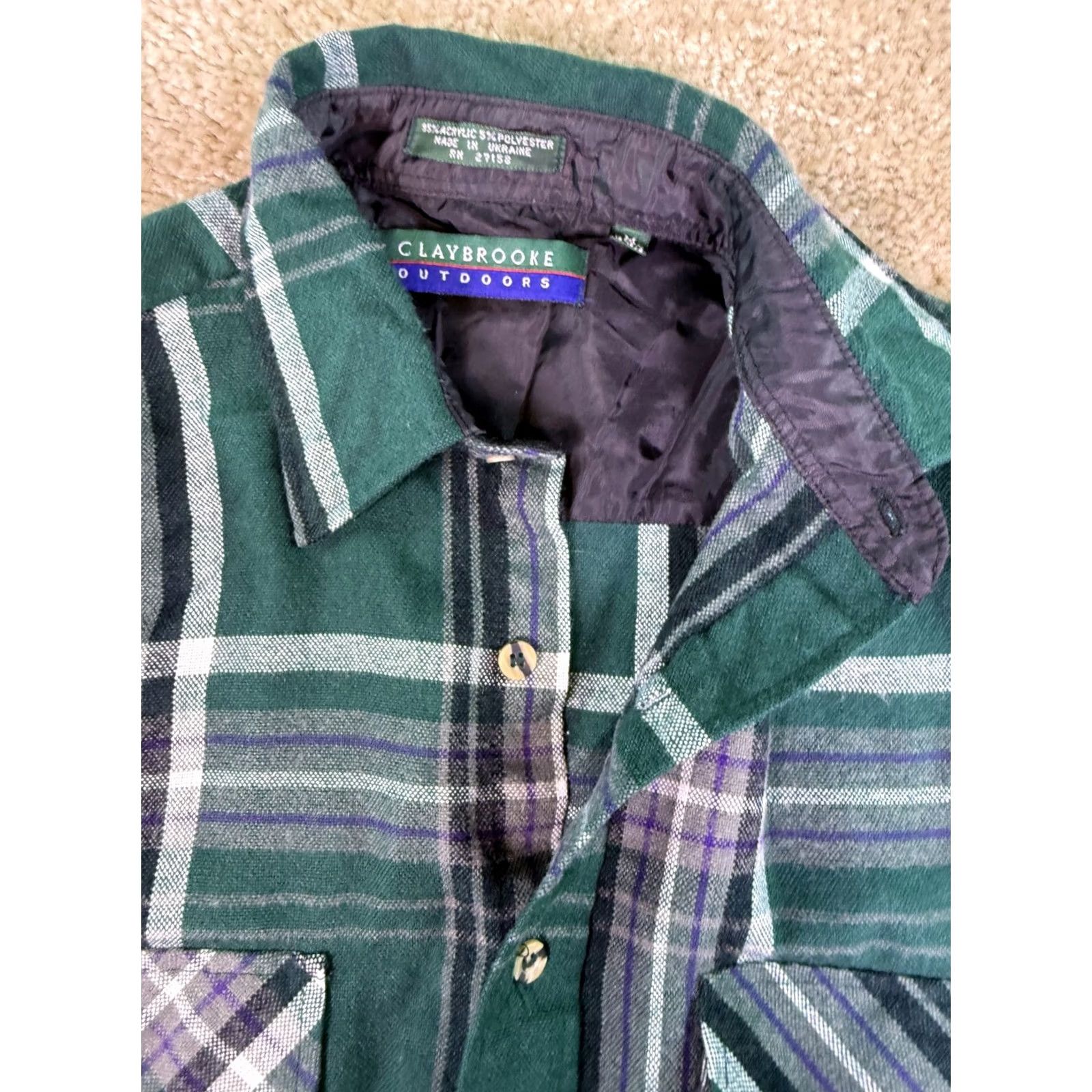 Vintage VINTAGE Claybrooke Flannel Shacket Jacket Men’s M Plaid Button Farm Outdoor 90s Cowboy Grunge Size US M / EU 48-50 / 2 - 6 Thumbnail