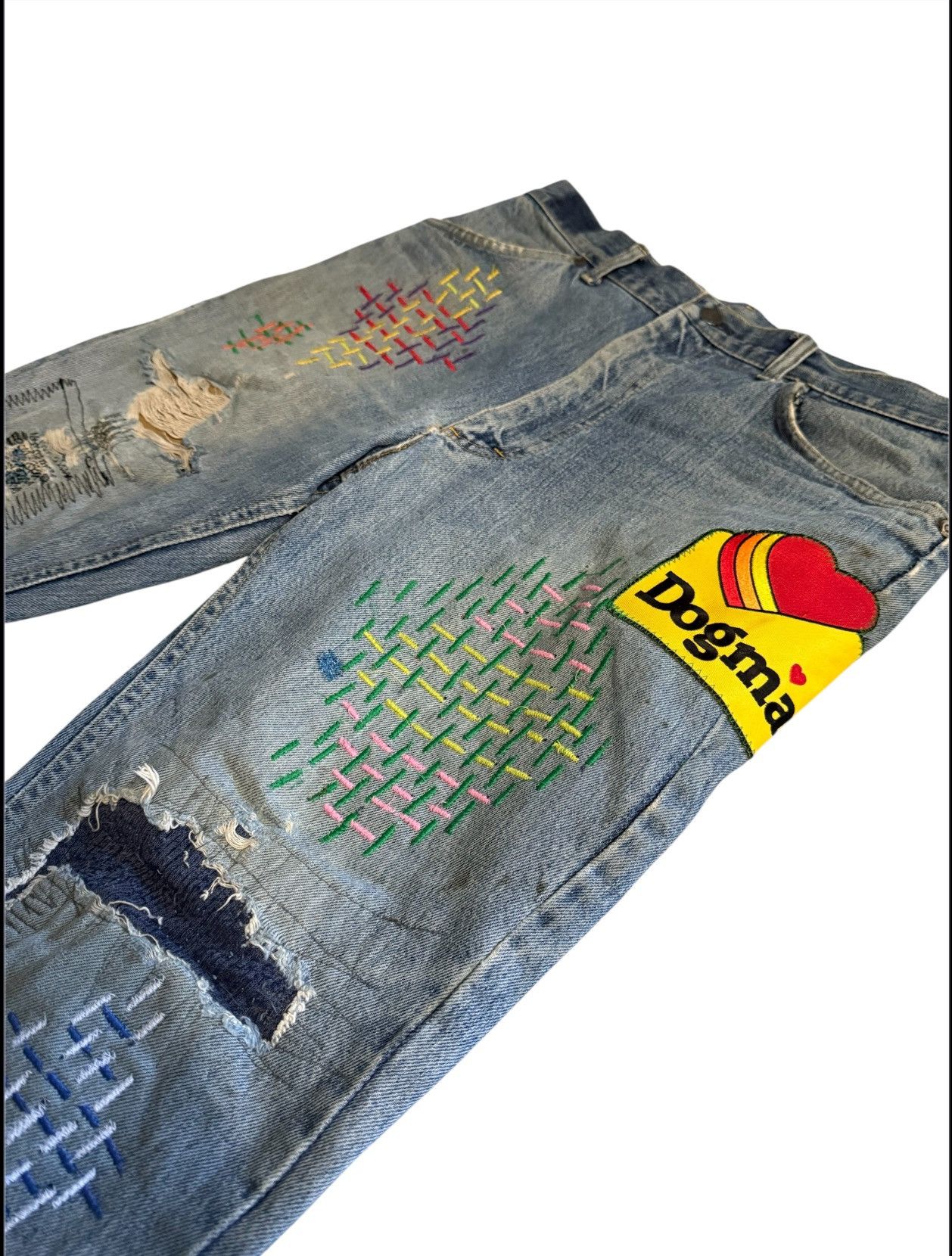 Kentucky Boy Tyler KentuckyBoyTyler Dogma V1 Mock Mend Jeans Size US 35 - 3 Thumbnail