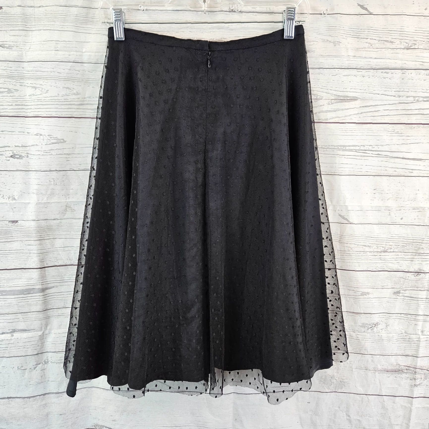 Neiman Marcus VINTAGE Neiman Marcus Womens Skirt Black Polka Dot Nylon Zip Knee Length A-Line Size 4 Womens Size 27" / US 4 / IT 40 - 3 Thumbnail