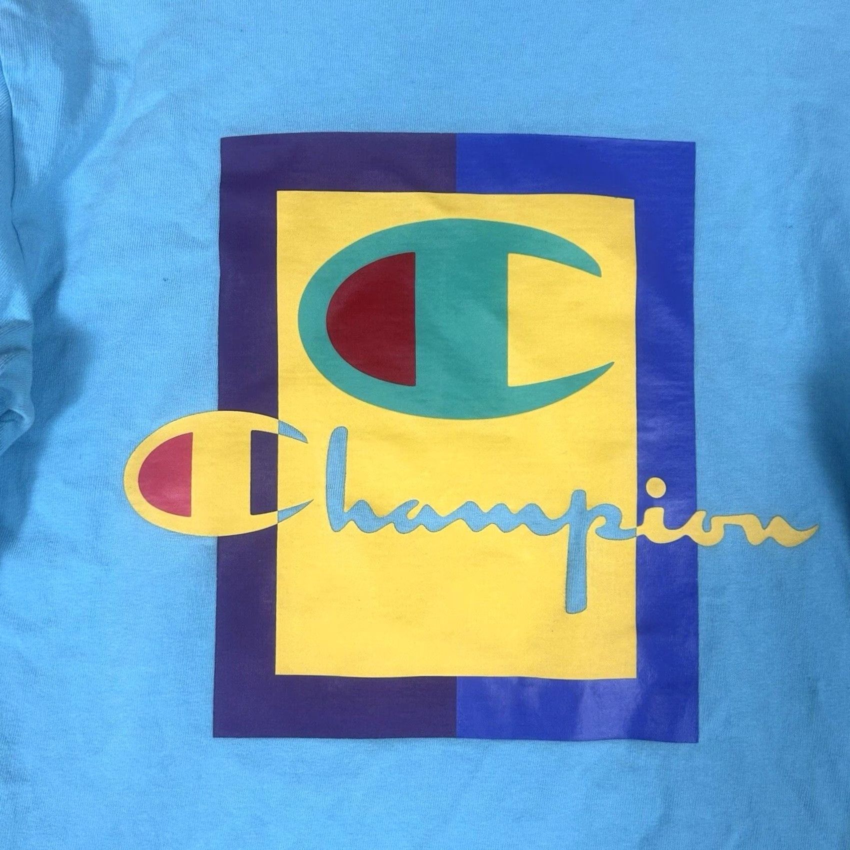 Champion VINTAGE Champion Sweatshirt Mens Small Crewneck Pullover 00s Y2K Big Logo Blue Size US S / EU 44-46 / 1 - 2 Thumbnail