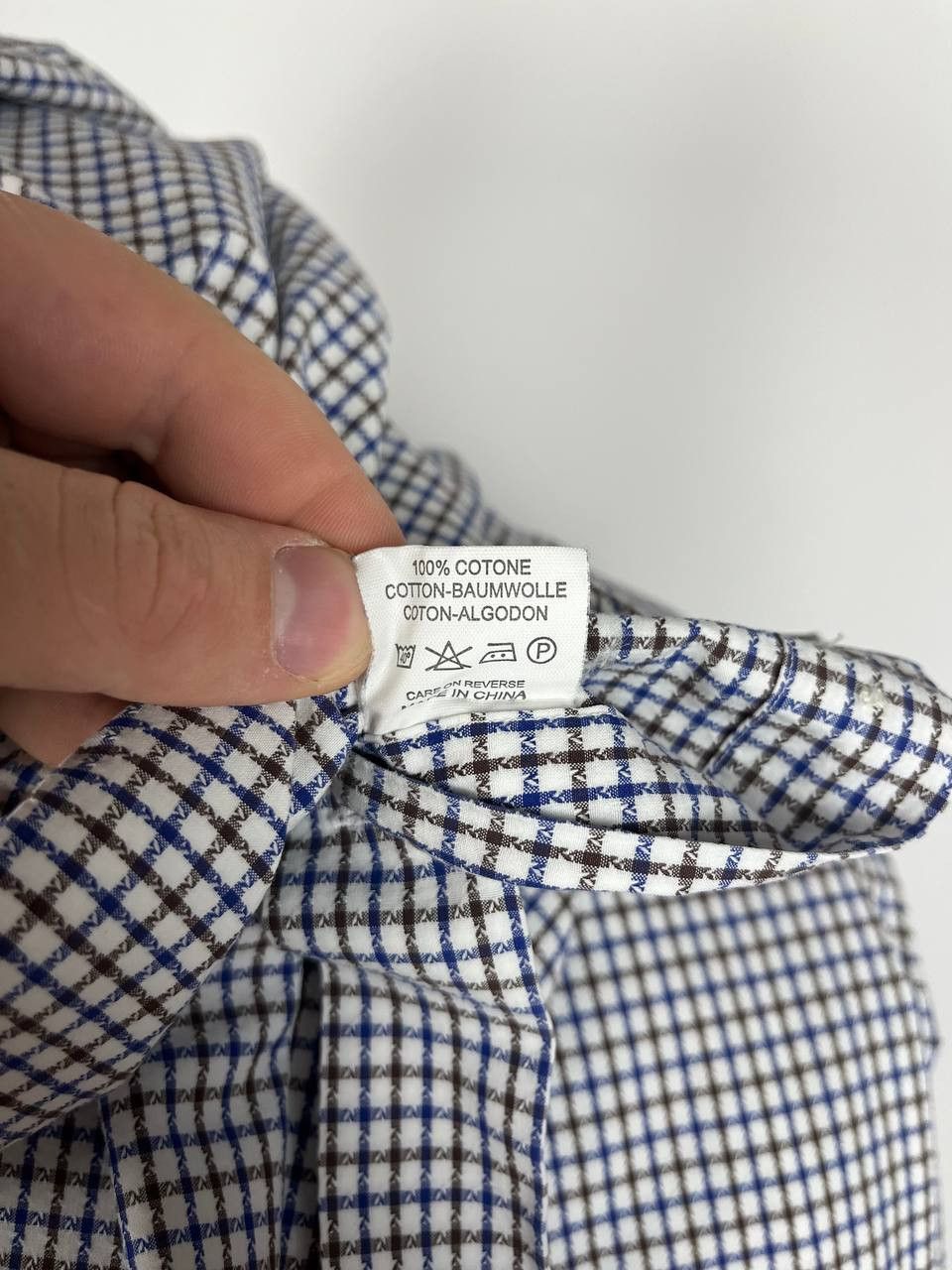 Boggi Boggi Formal Shirt Mens (UK) 40 Plaid Pattern Button Neck Size US M / EU 48-50 / 2 - 8 Thumbnail
