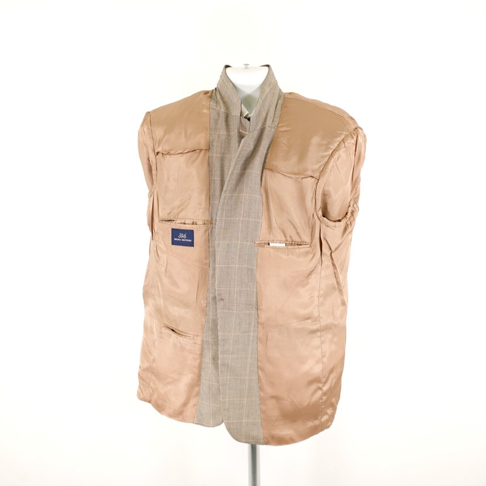 Brooks Brothers Brooks Brothers 346 Silk Wool 42R Tan Check W/ Yellow Window Size 42R - 11 Thumbnail