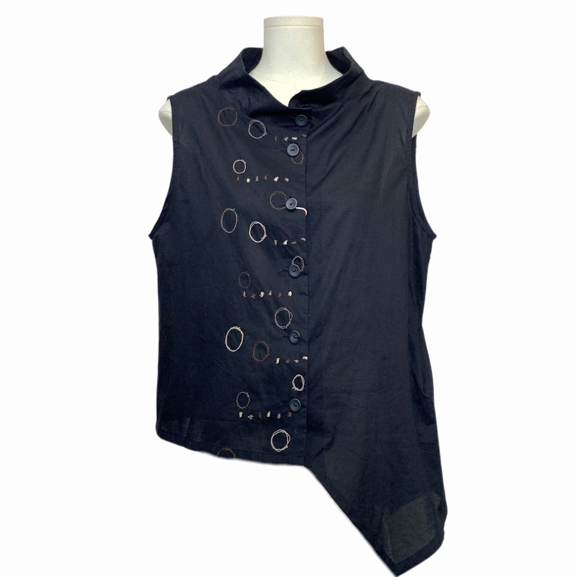 Other Irregular Black Embroidered Vest Top Size M / US 6-8 / IT 42-44 - 1 Thumbnail