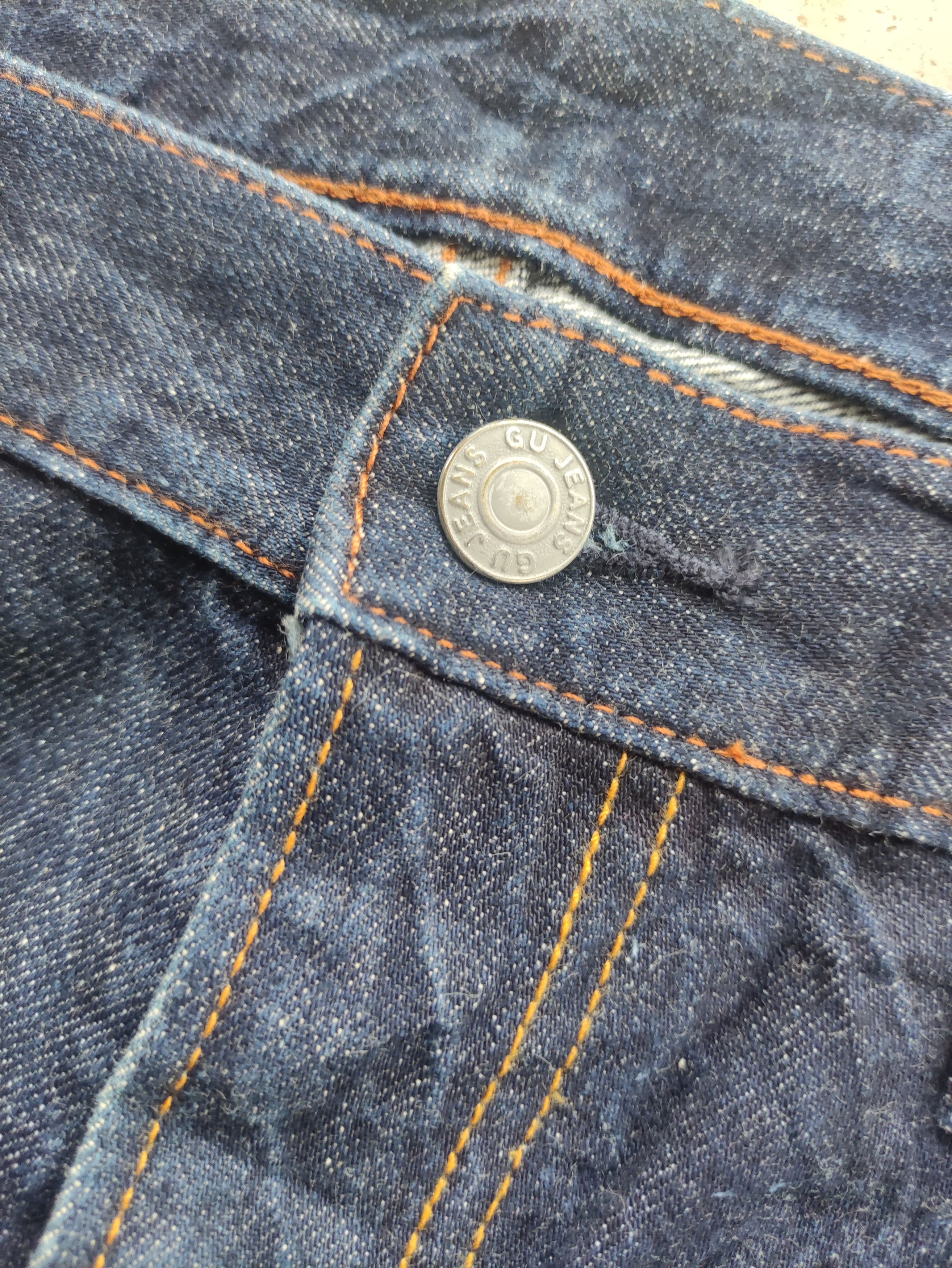 GU Vintage GU Jean Distressed Faded Denim Size US 37 - 5 Thumbnail