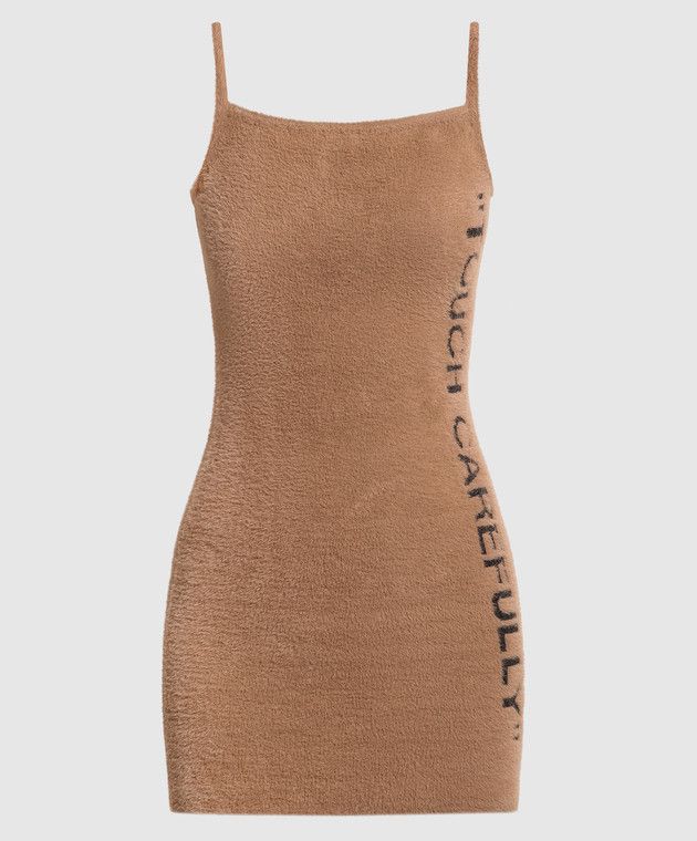Off-White o1y1125 Mini Dress in Camel/Black Size XS / US 0-2 / IT 36-38 - 1 Thumbnail