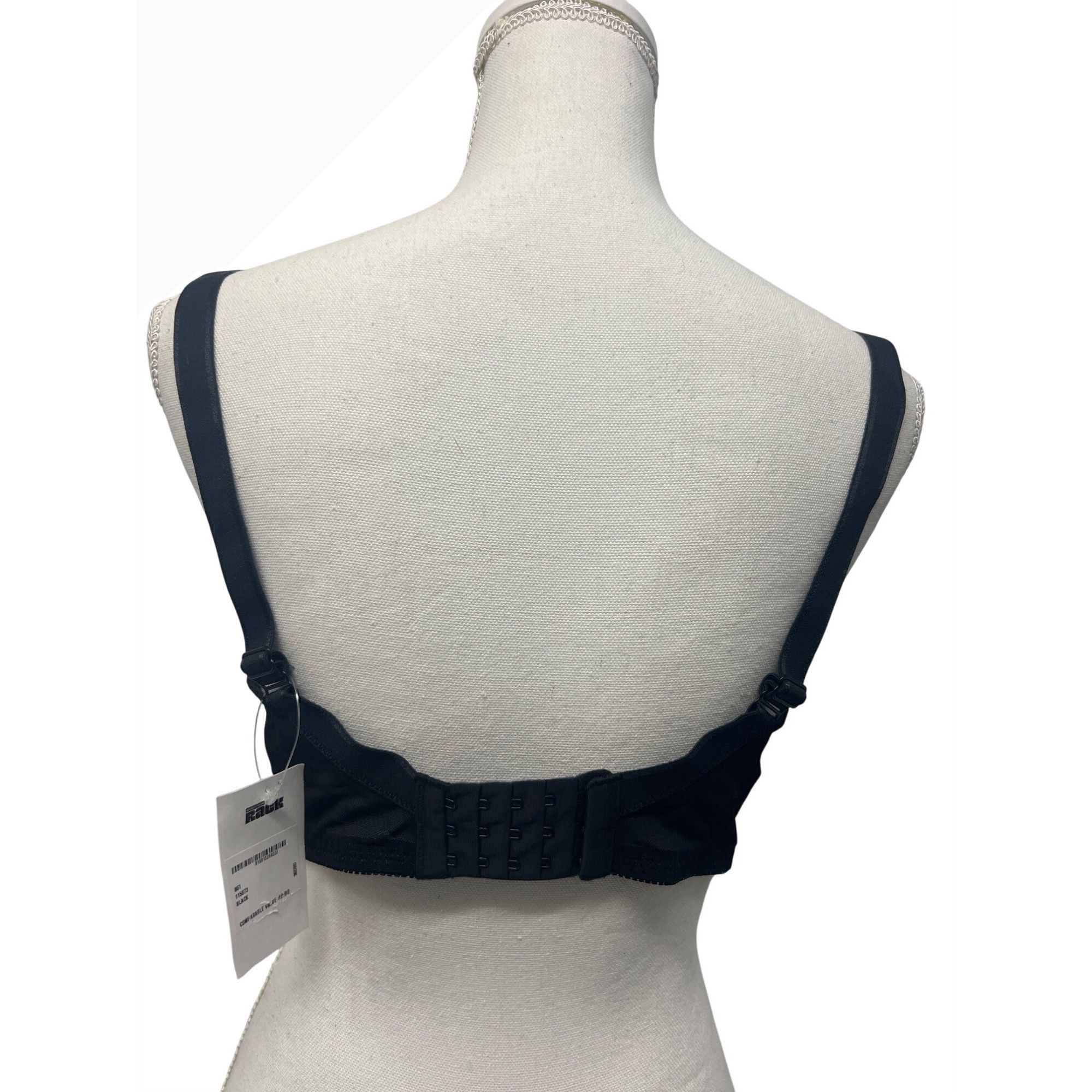 Designer Felina Black Lace Floral Underwire Balconette Bra Sz 36 DDD Size ONE SIZE - 3 Thumbnail