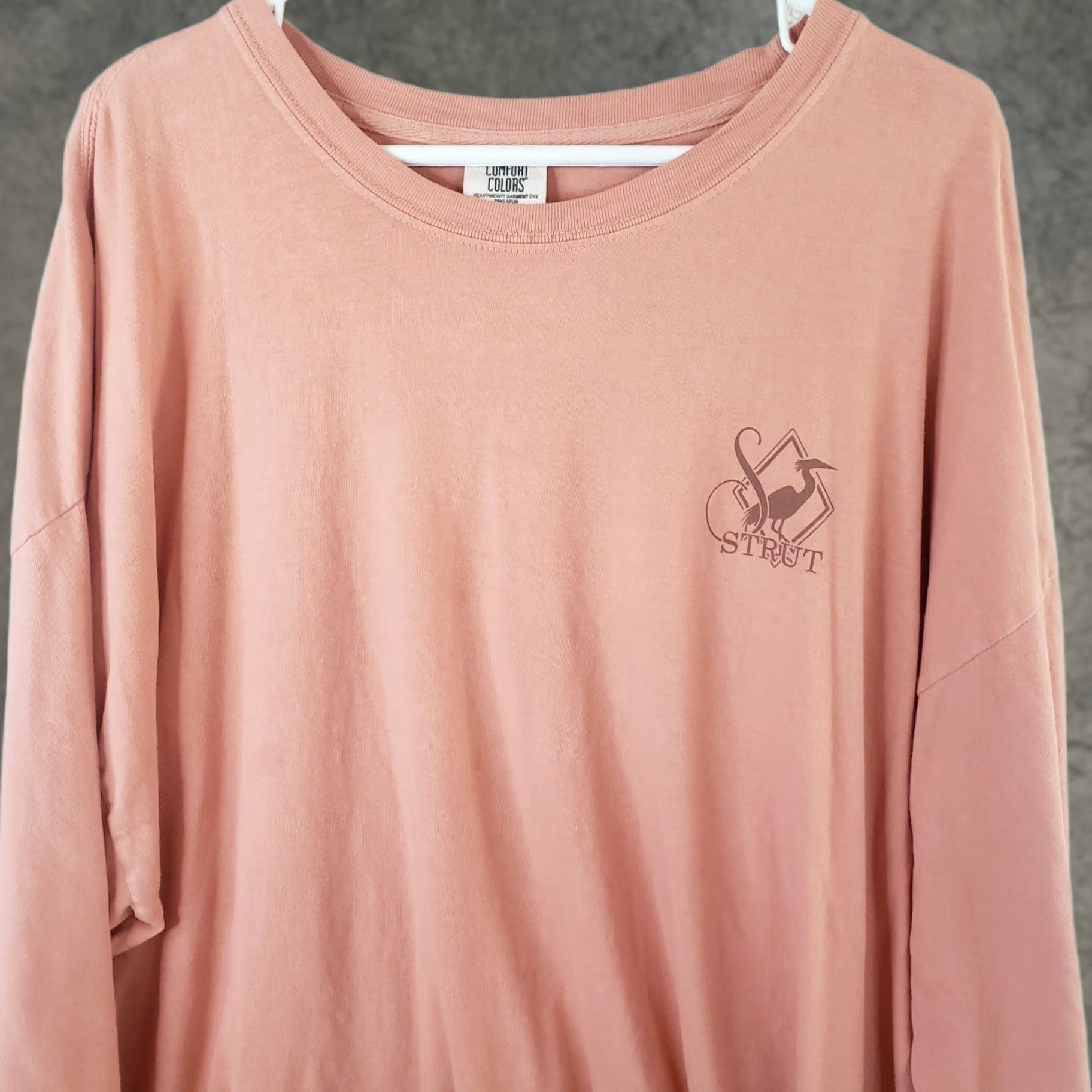 Vintage Southern Strut T-Shirt Men's 3XL Coral Long Sleeve Ducks Dogs Hunting Logo Crew Neck Jersey Cotton USA -NS Size US XXL / EU 58 / 5 - 1 Thumbnail