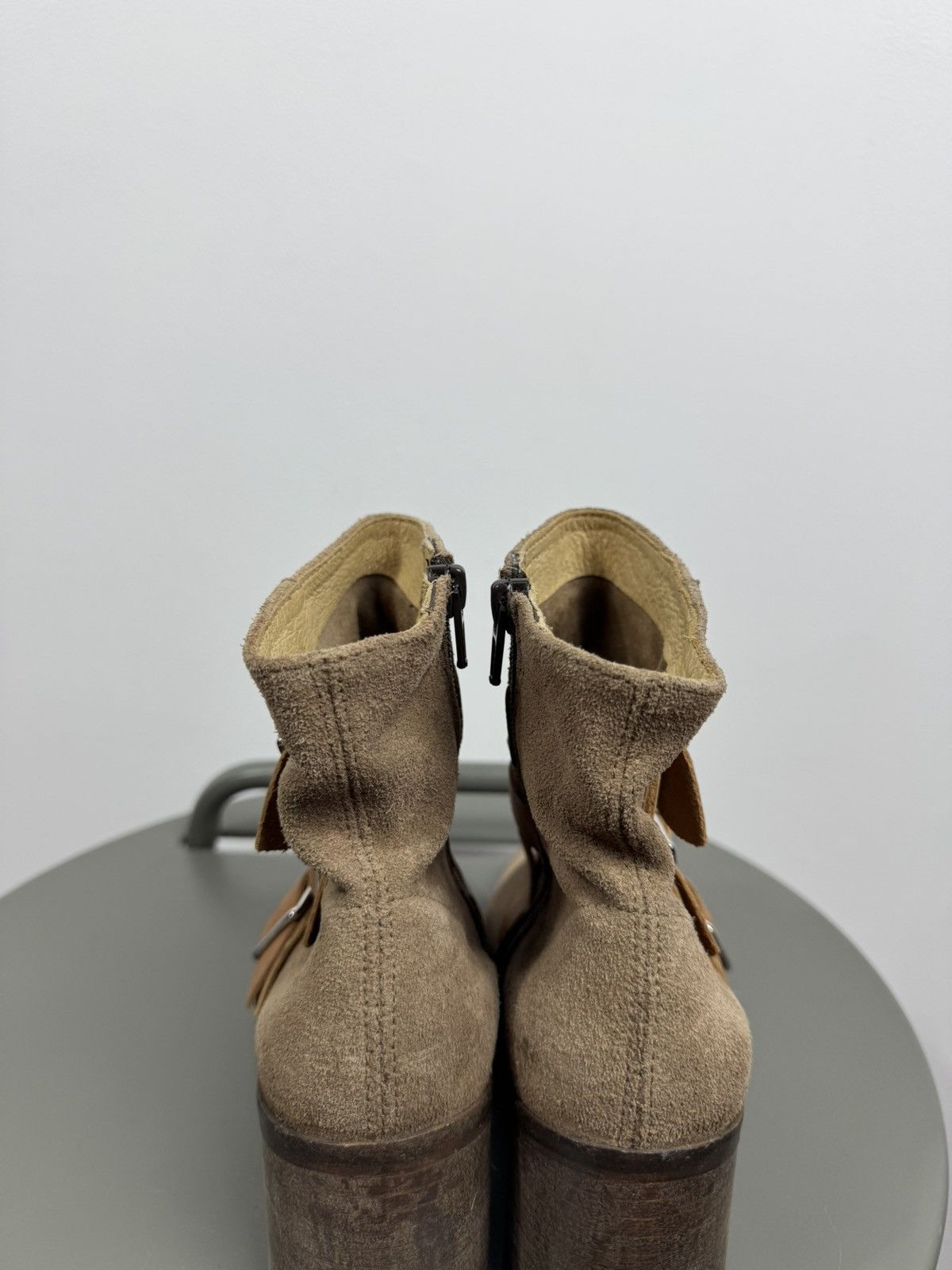 Hudson Hudson London Beige Suede Buckle Heeled Ankle Boots EU 37 Size US 6 / IT 36 - 9 Thumbnail