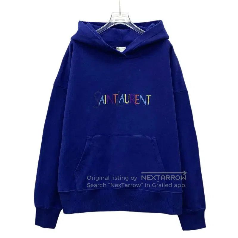 Saint Laurent Paris Saint Laurent Blue Cotton Women's Hoodie . Size M / US 6-8 / IT 42-44 - 1 Thumbnail