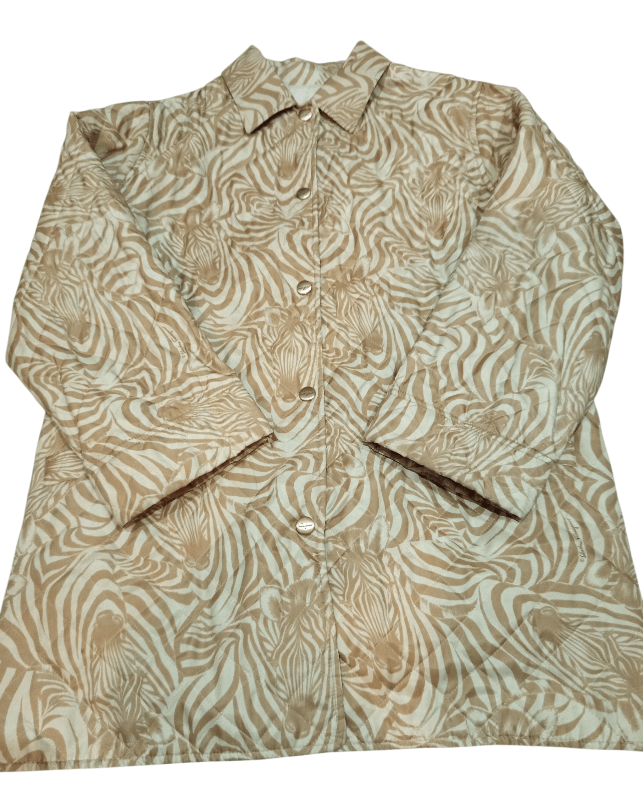 Salvatore Ferragamo Vintage Salvatore Ferragamo Quilted Animal Print Jacket Size M / US 6-8 / IT 42-44 - 2 Thumbnail