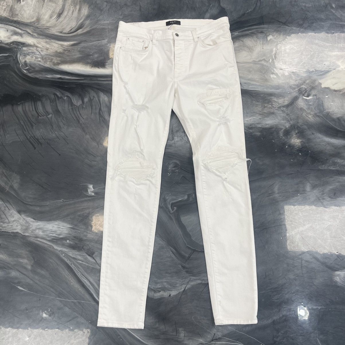 Amiri AMIRI White on White MX 1 Denim Jeans Size US 38 / EU 54 - 1 Thumbnail