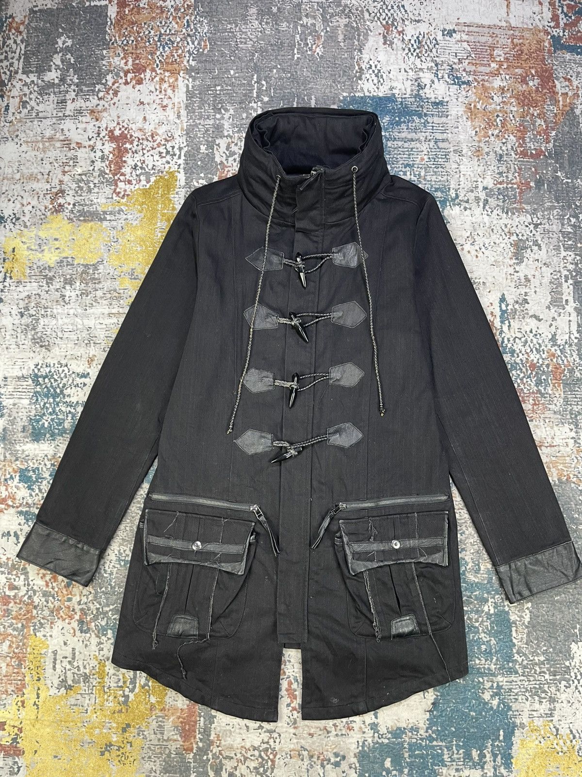 semanticdesign Semantic Design Bono Leather Tagged Toggle Long Jacket Size US M / EU 48-50 / 2 - 2 Thumbnail