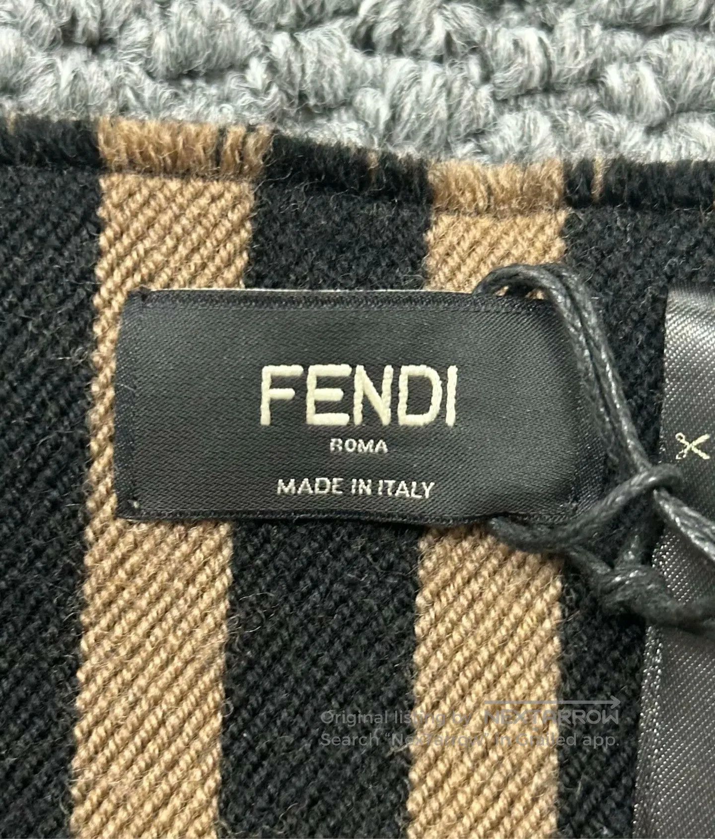 Fendi FENDI Classic Brown Monogrammed Old Logo Scarf| Size ONE SIZE - 3 Thumbnail