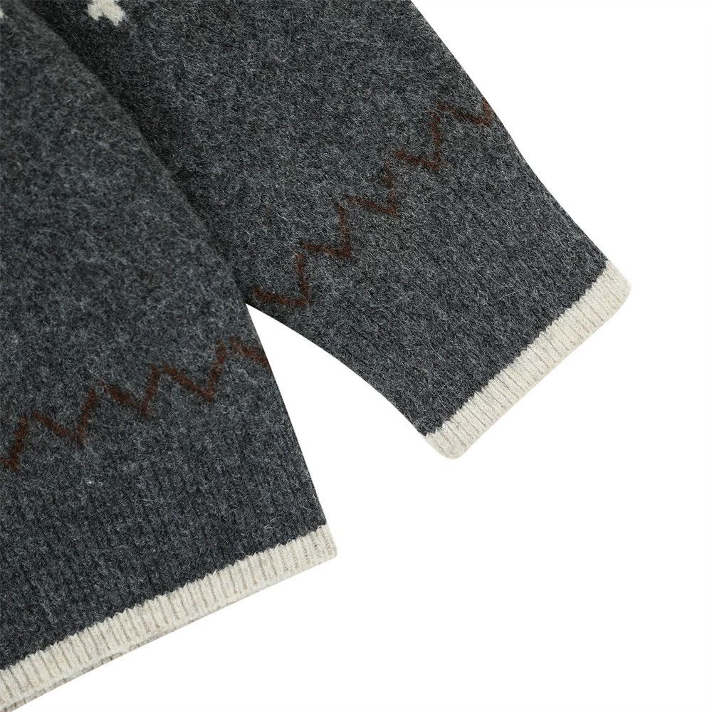 Vintage Men's vintage loose button jacquard knitted sweater Size US L / EU 52-54 / 3 - 4 Thumbnail